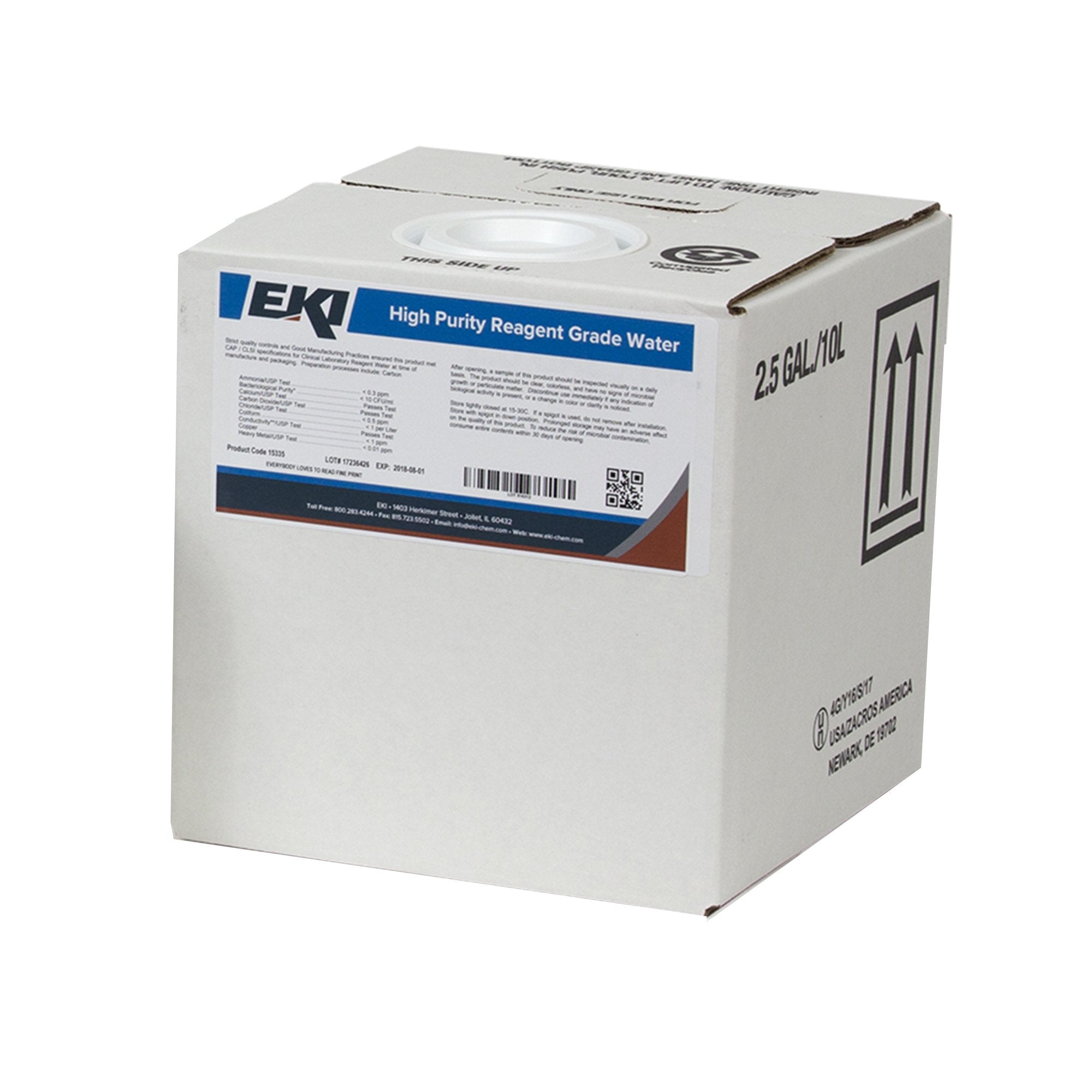 EKI Deionized Water Chemistry Reagent, 10 Liter