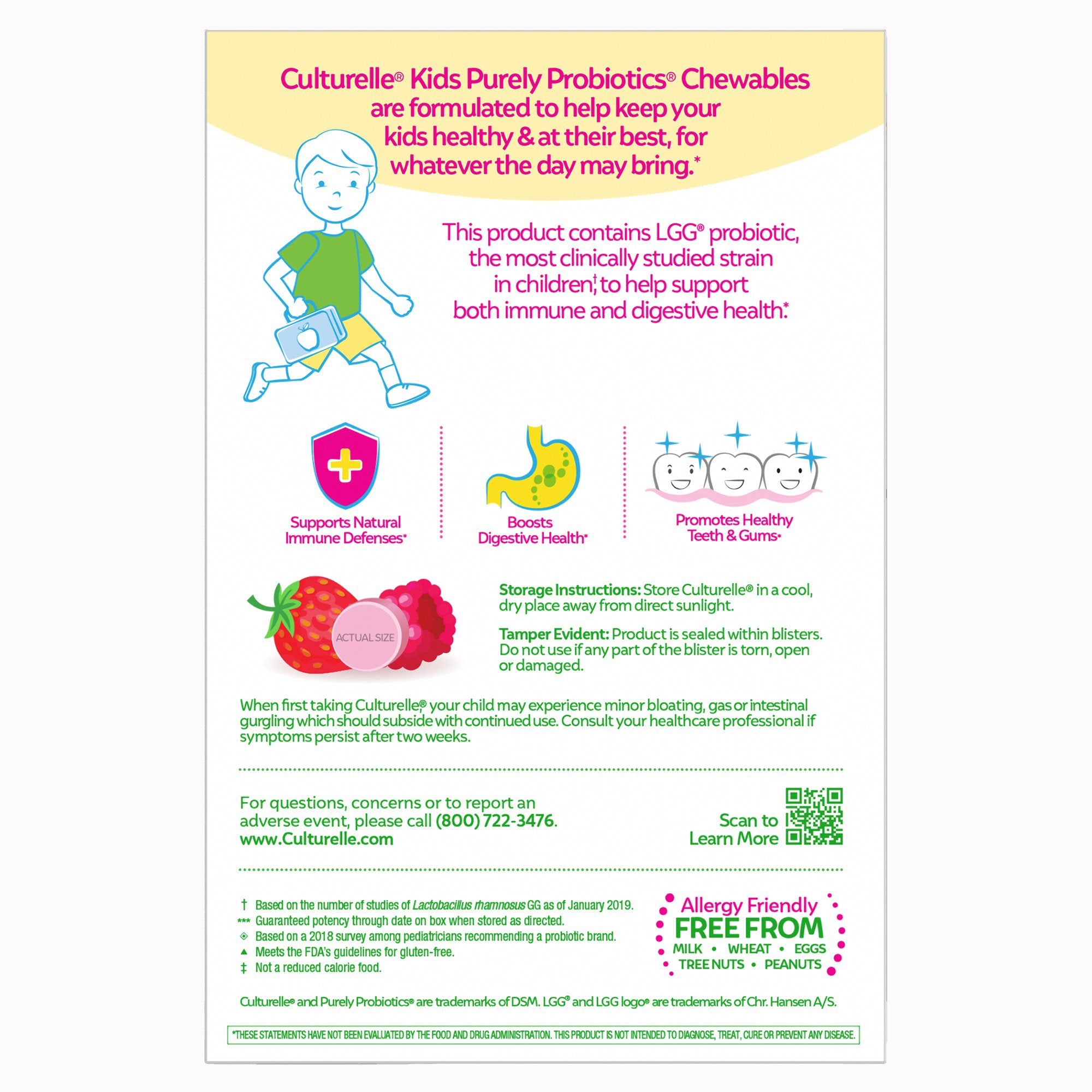 Pediatric Probiotic Dietary Supplement Culturelle® 30 per Box Chewable Tablet - image 2