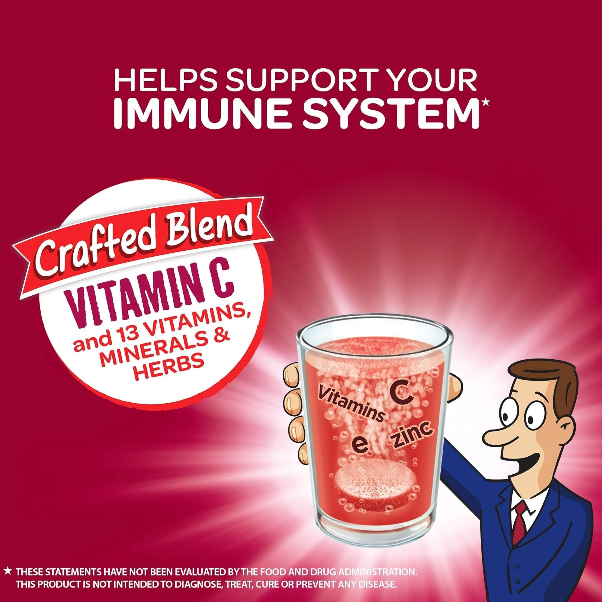 Multivitamin Supplement Airborne® Immune Support Vitamin A / Ascorbic Acid 149 mg Strength Tablet 10 per Box Very Berry Flavor - image 3