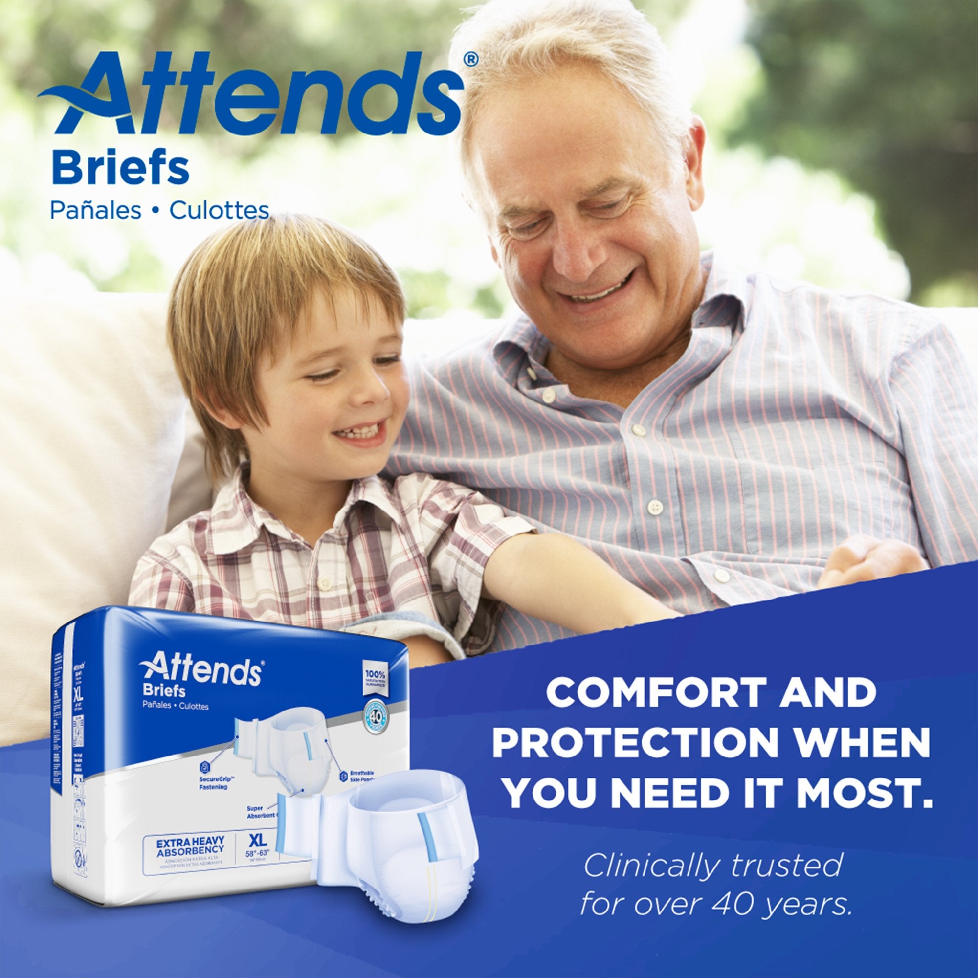 Incontinence Brief Attends® Care Advanced Adult X-Large Unisex Disposable Heavy Absorbency - image 9