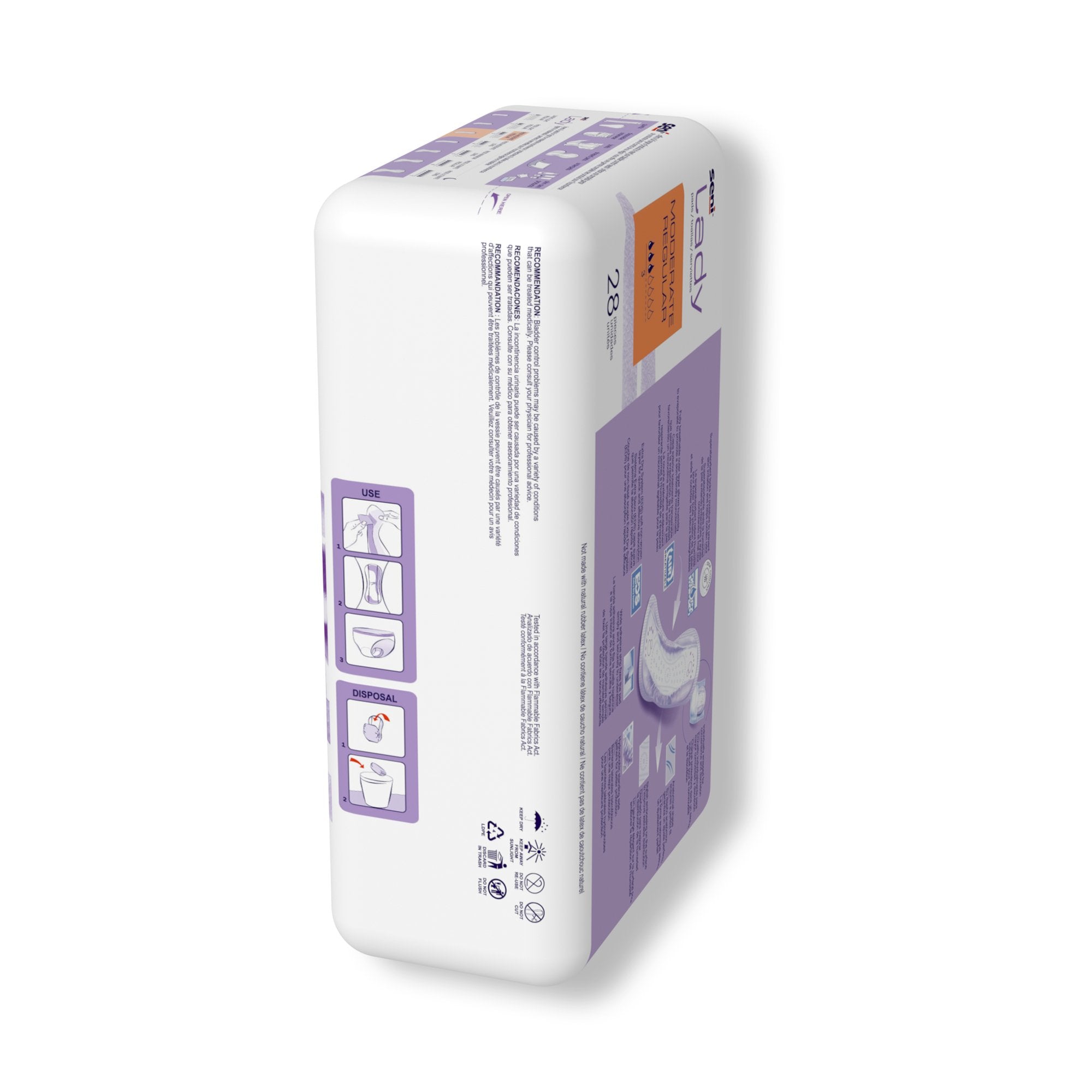 Bladder Control Pad Seni® Lady Moderate 10 Inch Length Moderate Absorbency Super Absorbent Core One Size Fits Most - image 7