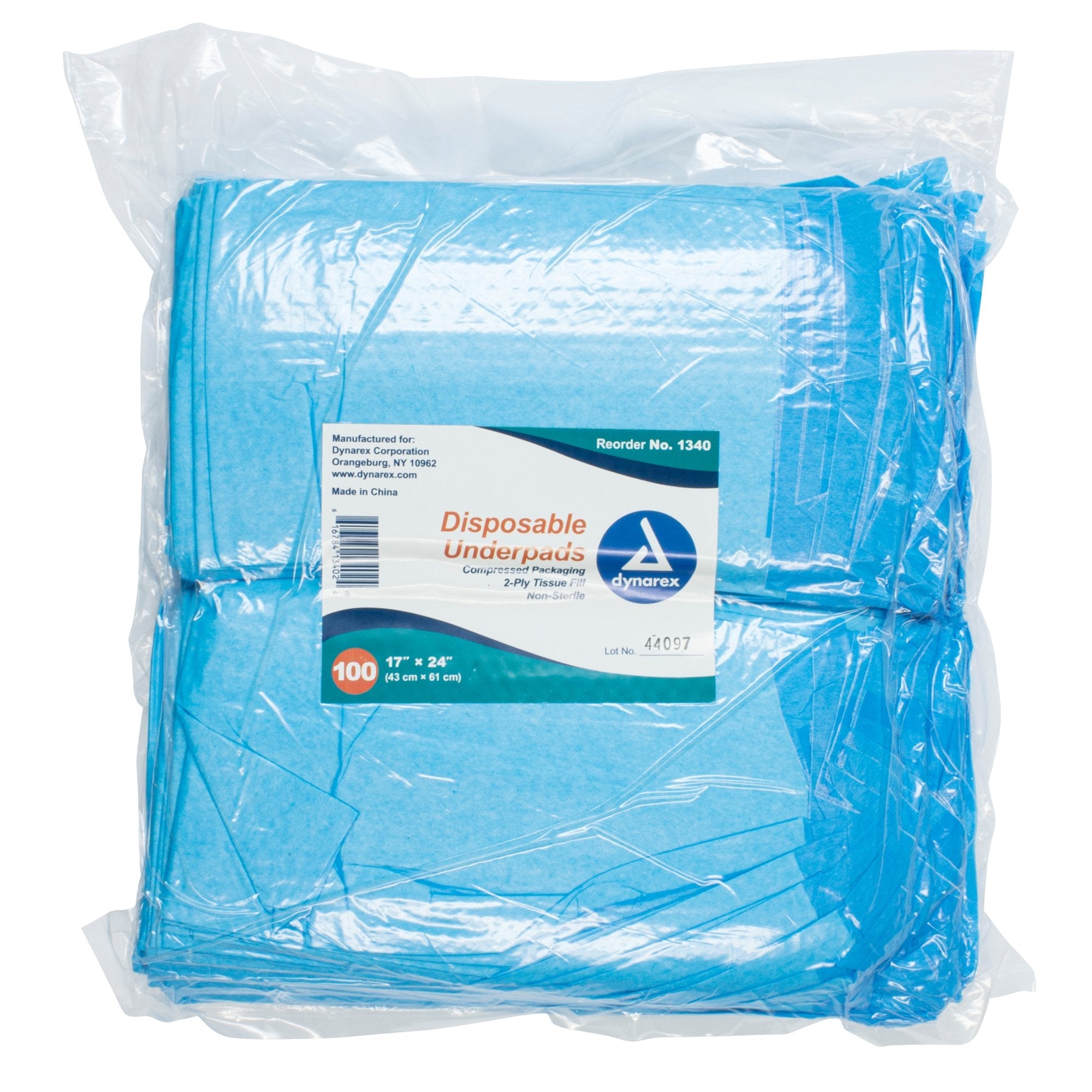 Dynarex® 2-Ply Tissue Fill Underpad, 17 x 24 Inch (100 Units)