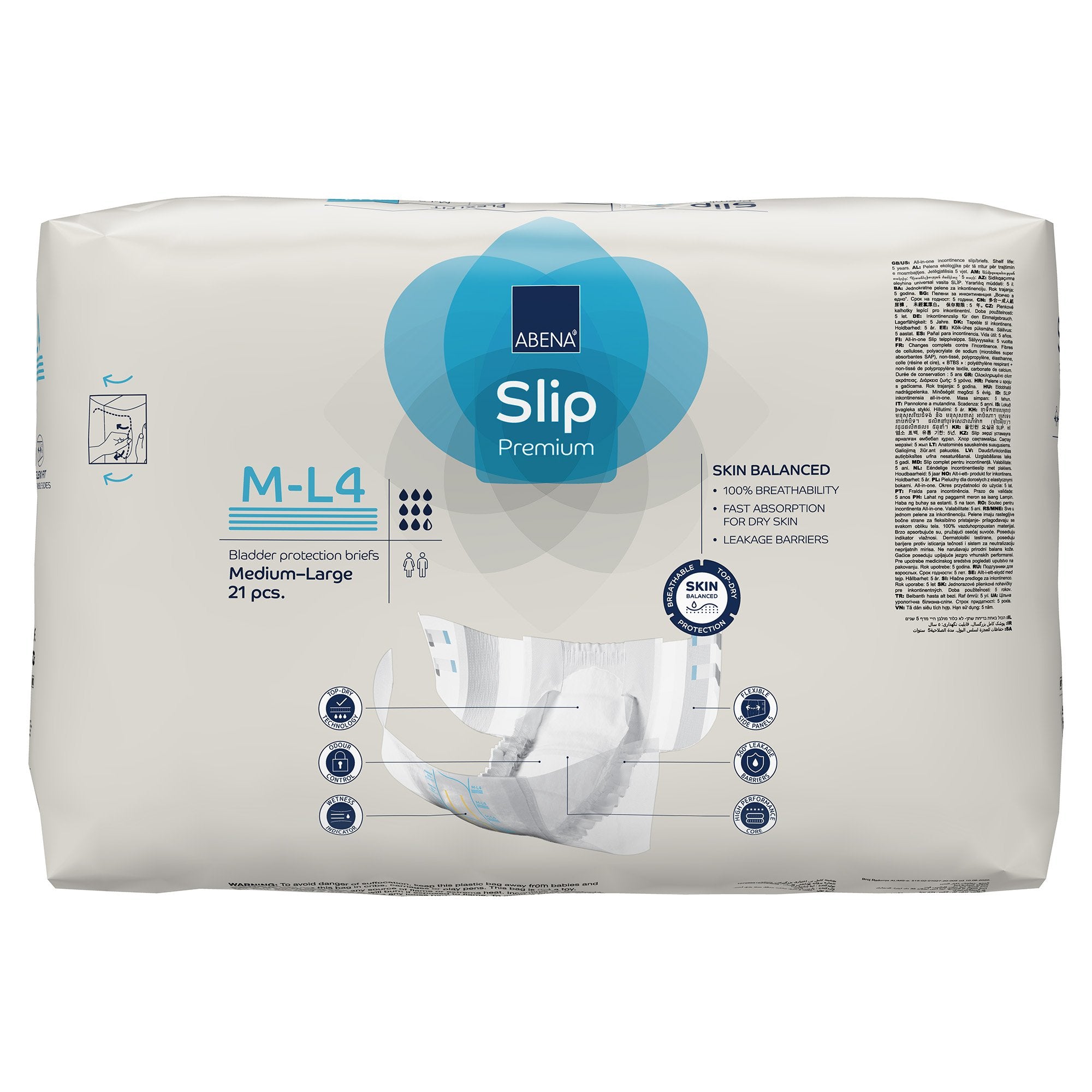 Incontinence Brief Abena Slip Flexi Fit Adult Medium / Large Unisex Disposable Heavy Absorbency - image 5