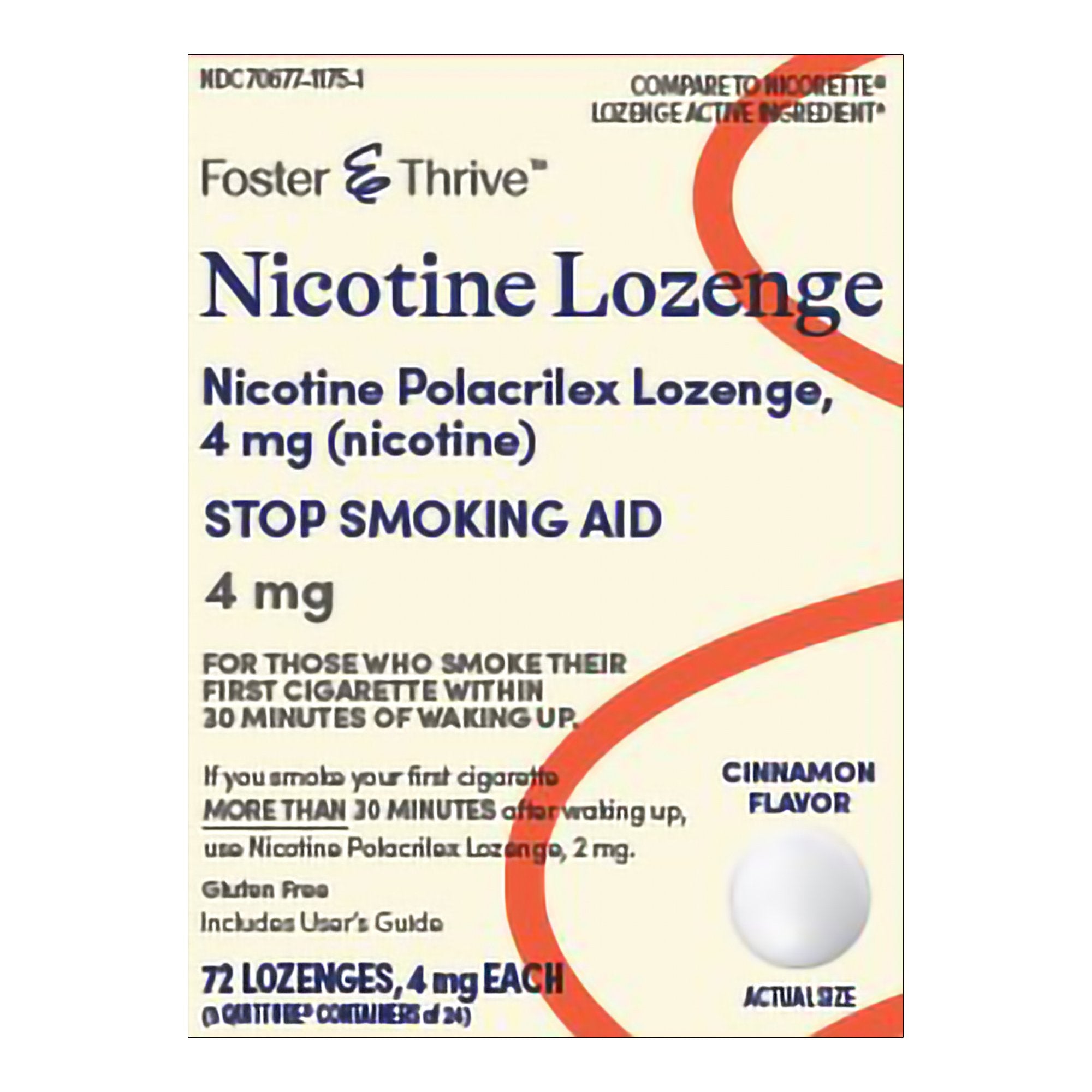 Foster & Thrive™ Nicotine Polacrilex Lozenges 4 mg (Nicotine) Cinnamon