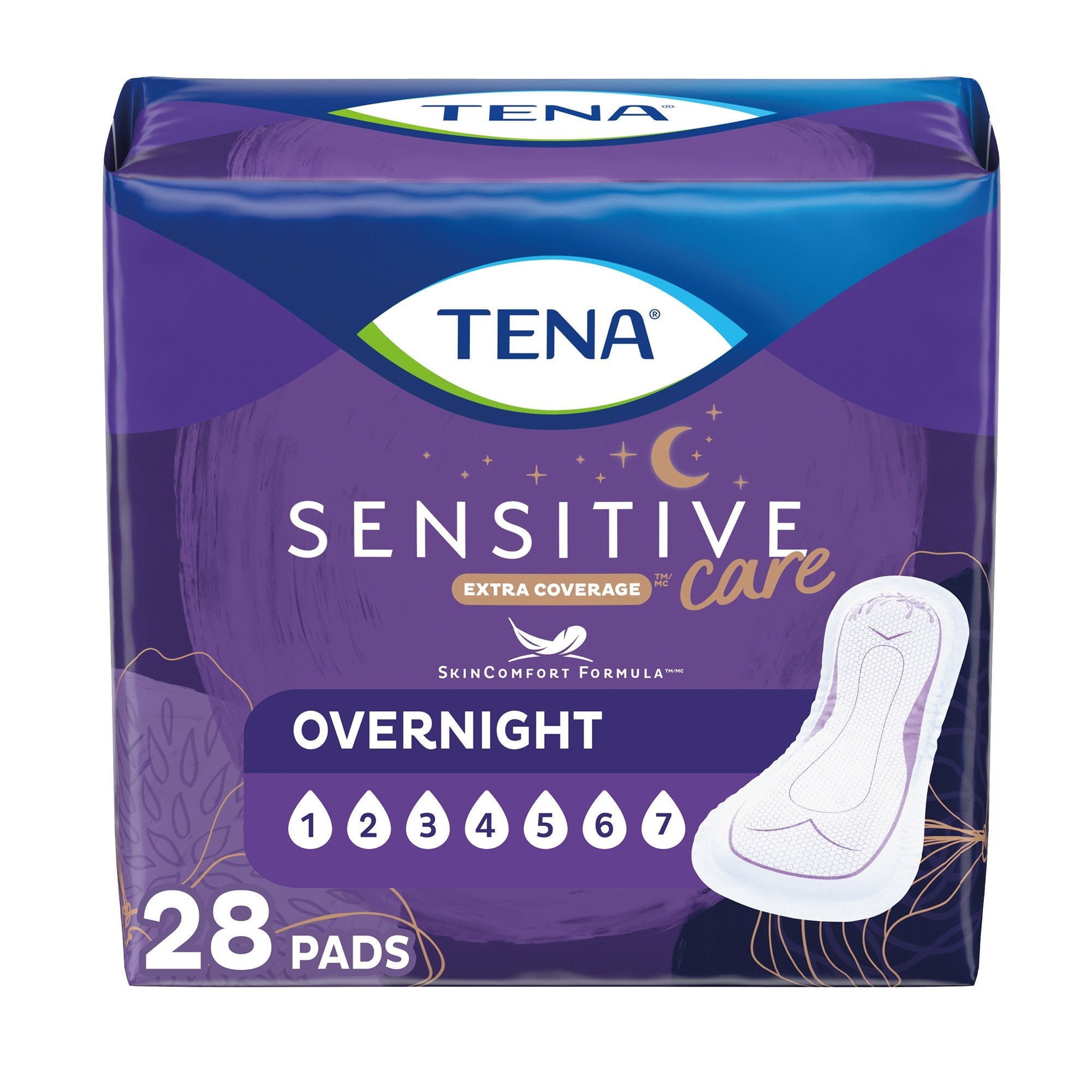 Tena Intimates Overnight Pads, 16" Length, 84ct - Superior Bladder Protection