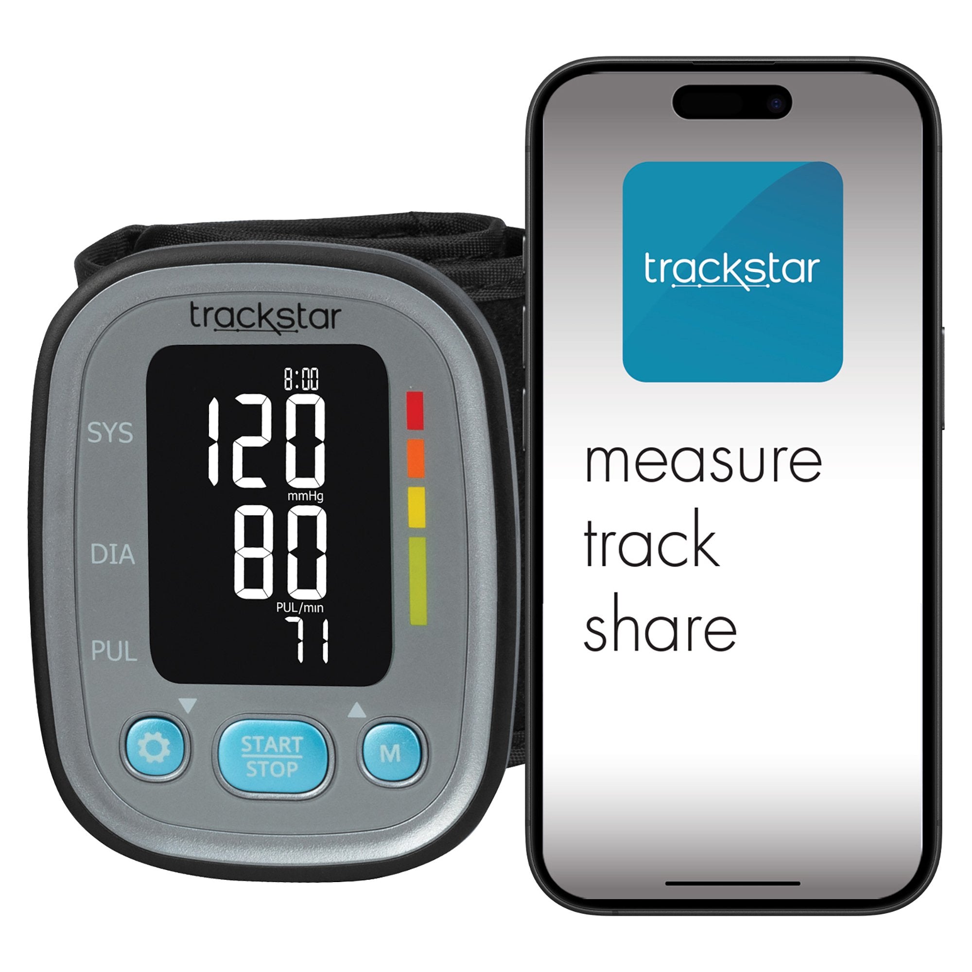 Digital Blood Pressure Monitor Trackstar Adult Cuff Mobile - image 4
