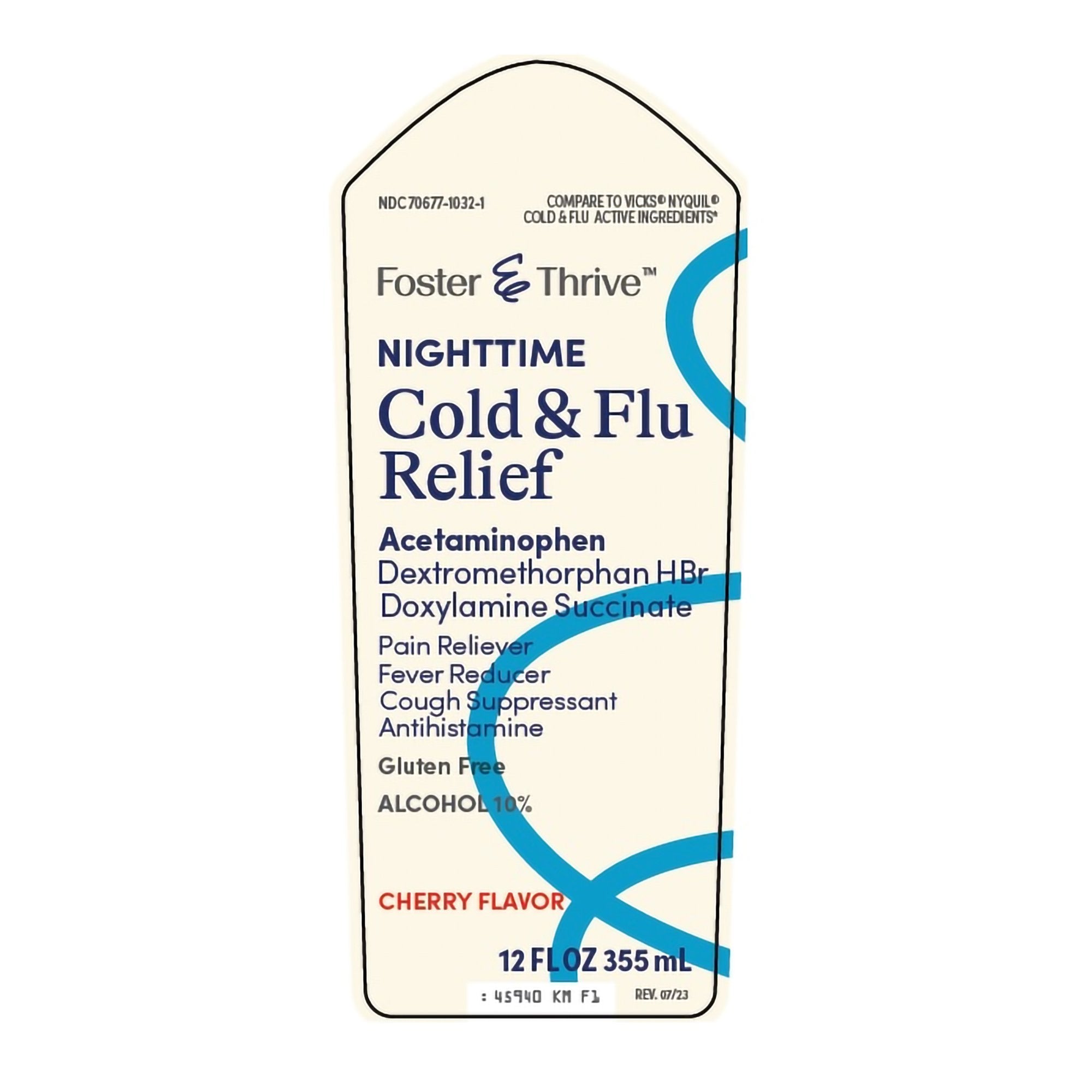 Foster & Thrive™ Nighttime Cold & Flu Liquid Relief, Cherry flavor