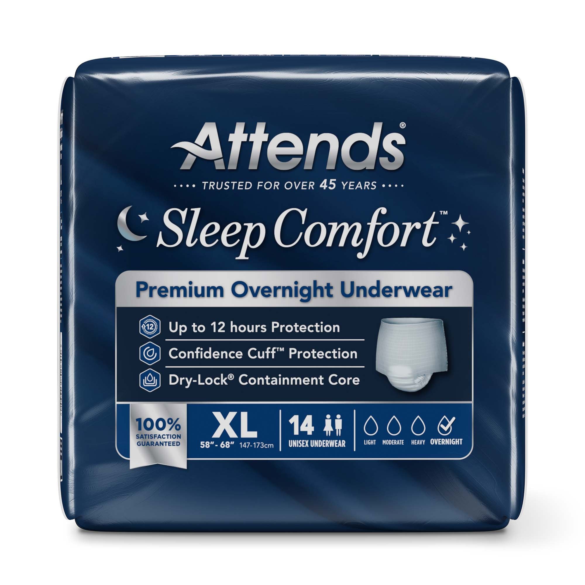 Absorbent Underwear Attends Sleep Comfort Premium Overnight Pull On with Tear Away Seams Adult X-Large Unisex Disposable Heavy Absorbency - image 3