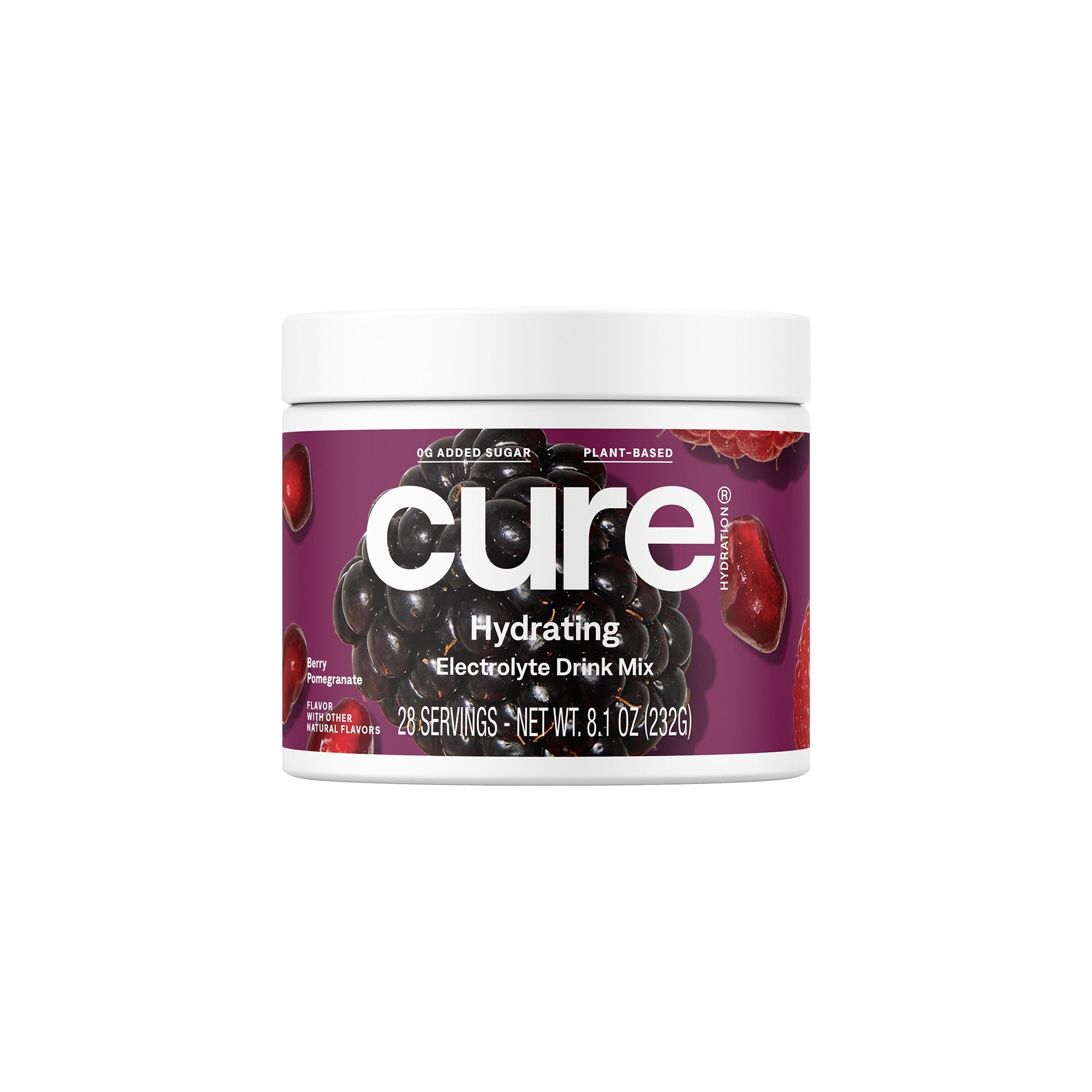 Cure Electrolyte Drink Mix, Berry Pomegranate, 7.2-ounce Jar