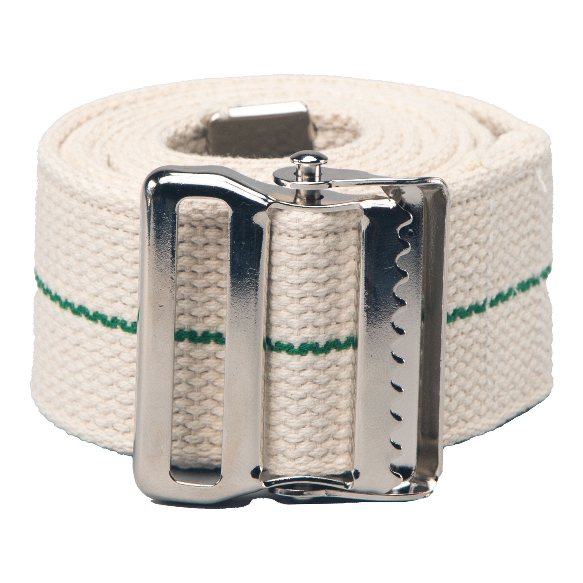 Gait Belt Posey® 78 Inch Length White / Green Stripe Cotton