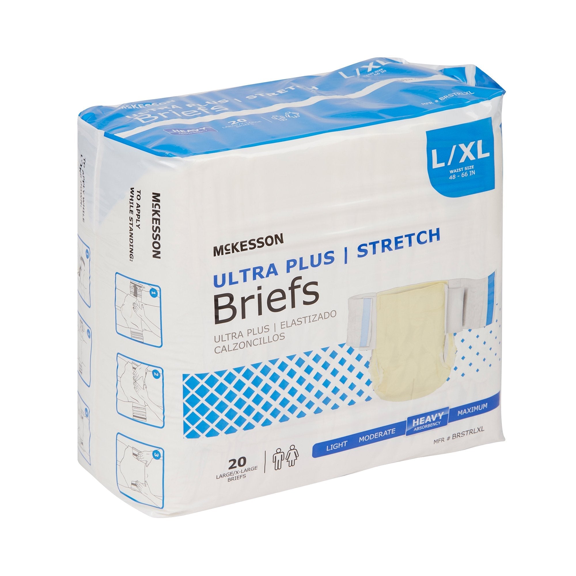 McKesson Ultra Plus Stretch Incontinence Brief L/XL Heavy Absorbency