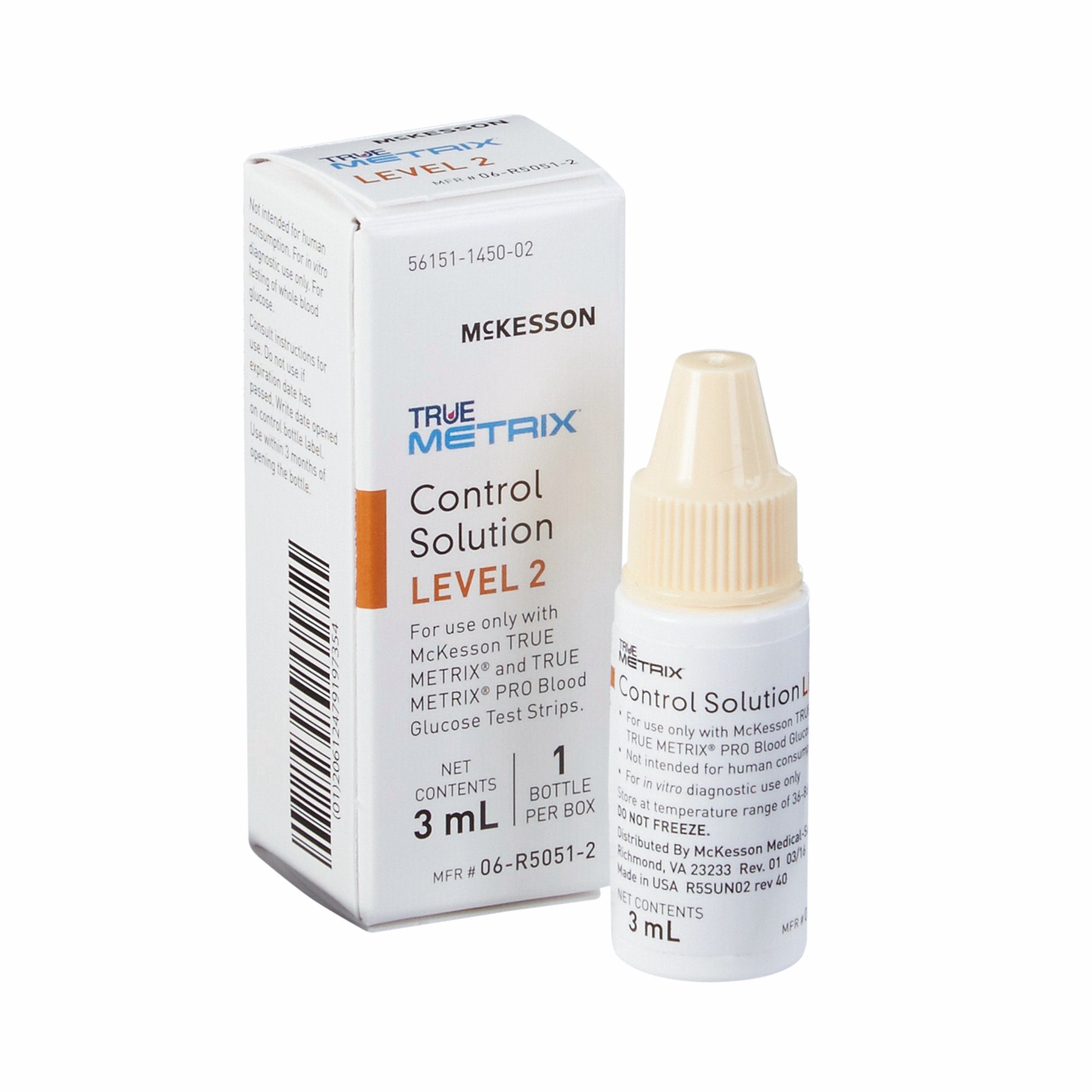 Blood Glucose Control Solution McKesson TRUE METRIX® 3 mL Level 2
