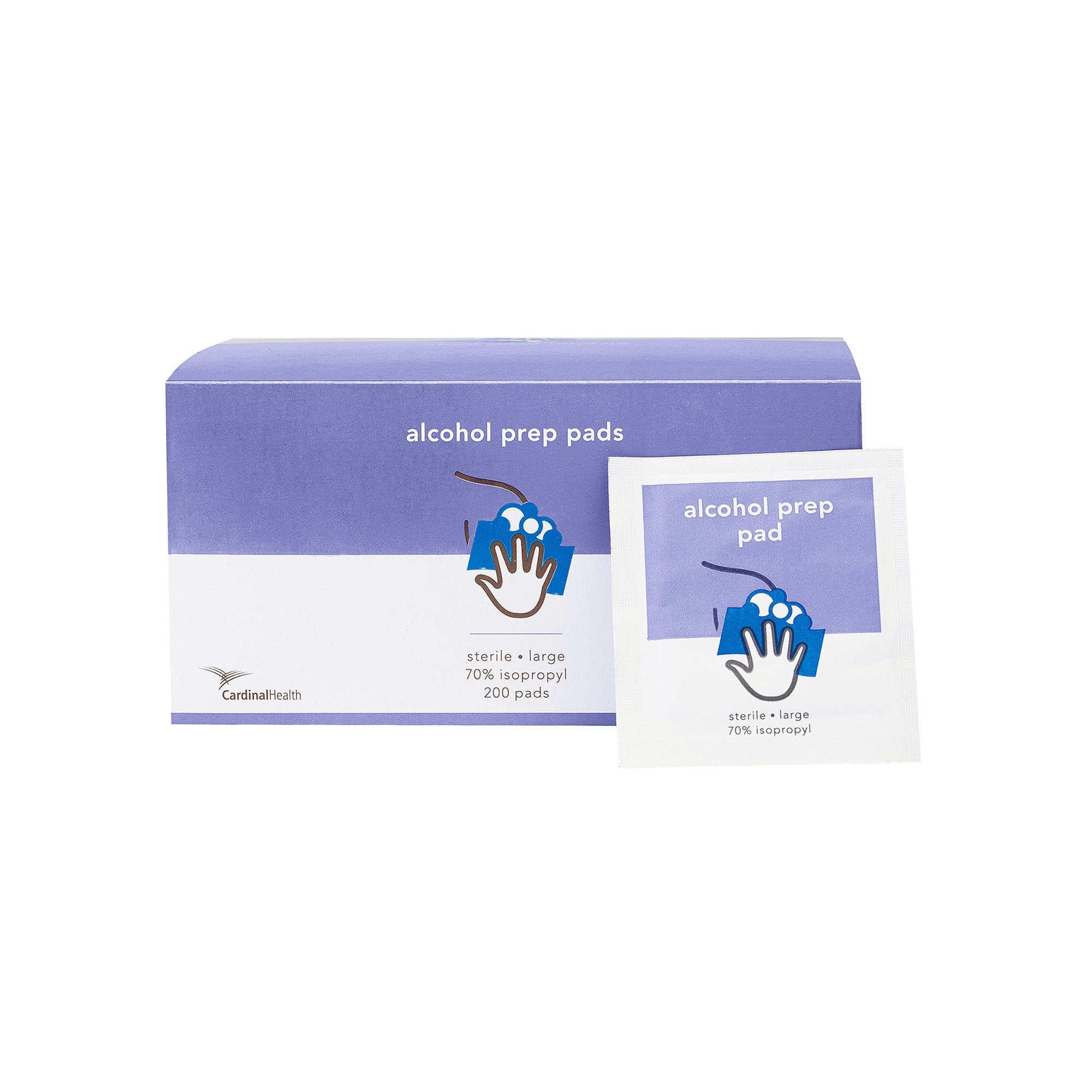 Cardinal Health™ Alcohol Prep Pads, 9 x 4.5 Centimeter, Individually Packaged
