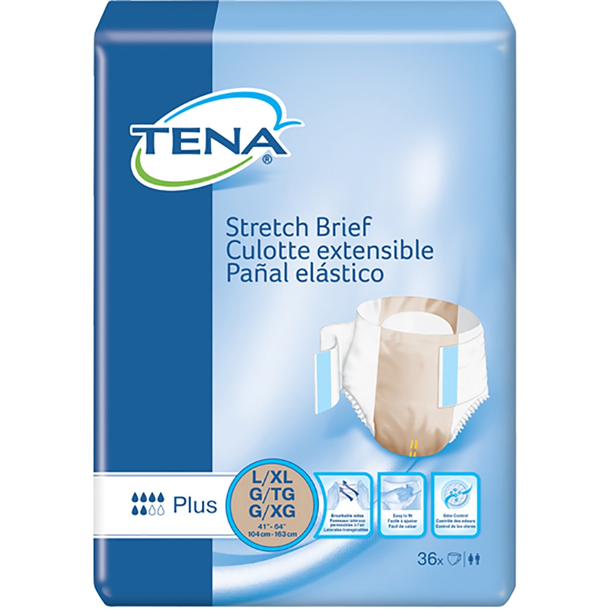 Tena® Stretch™ Plus Incontinence Brief, Large / Extra Large (36 Units)