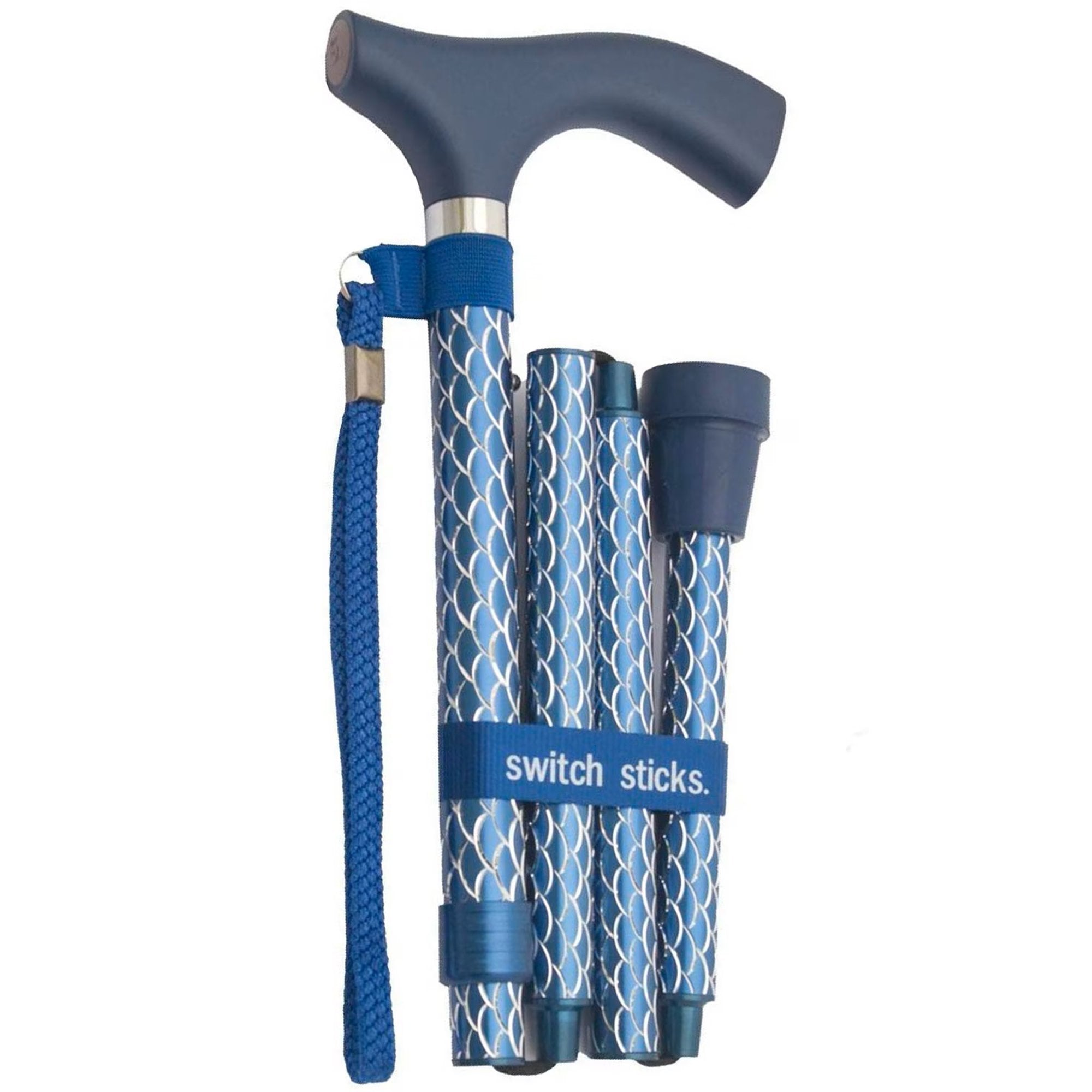 Folding Cane Switch Sticks® Aluminum 32 to 37 Inch Height Azure Blue - image 3