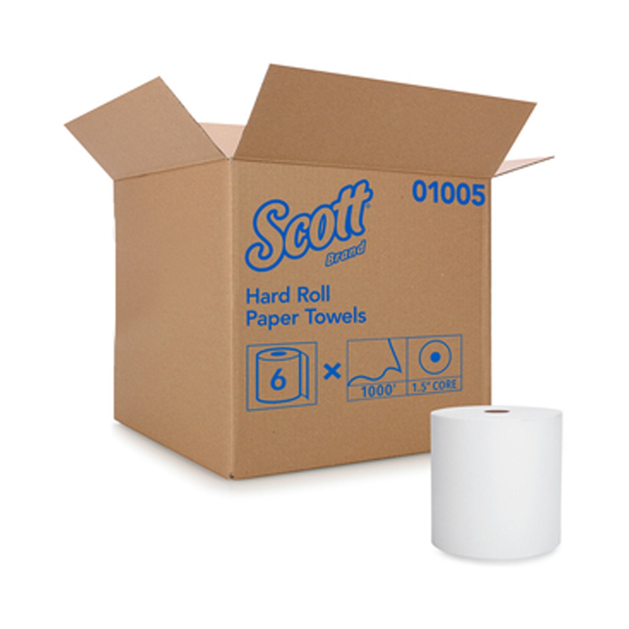 Scott Paper Towels, Hardwound, Continuous Roll, 8", White (6 Units)