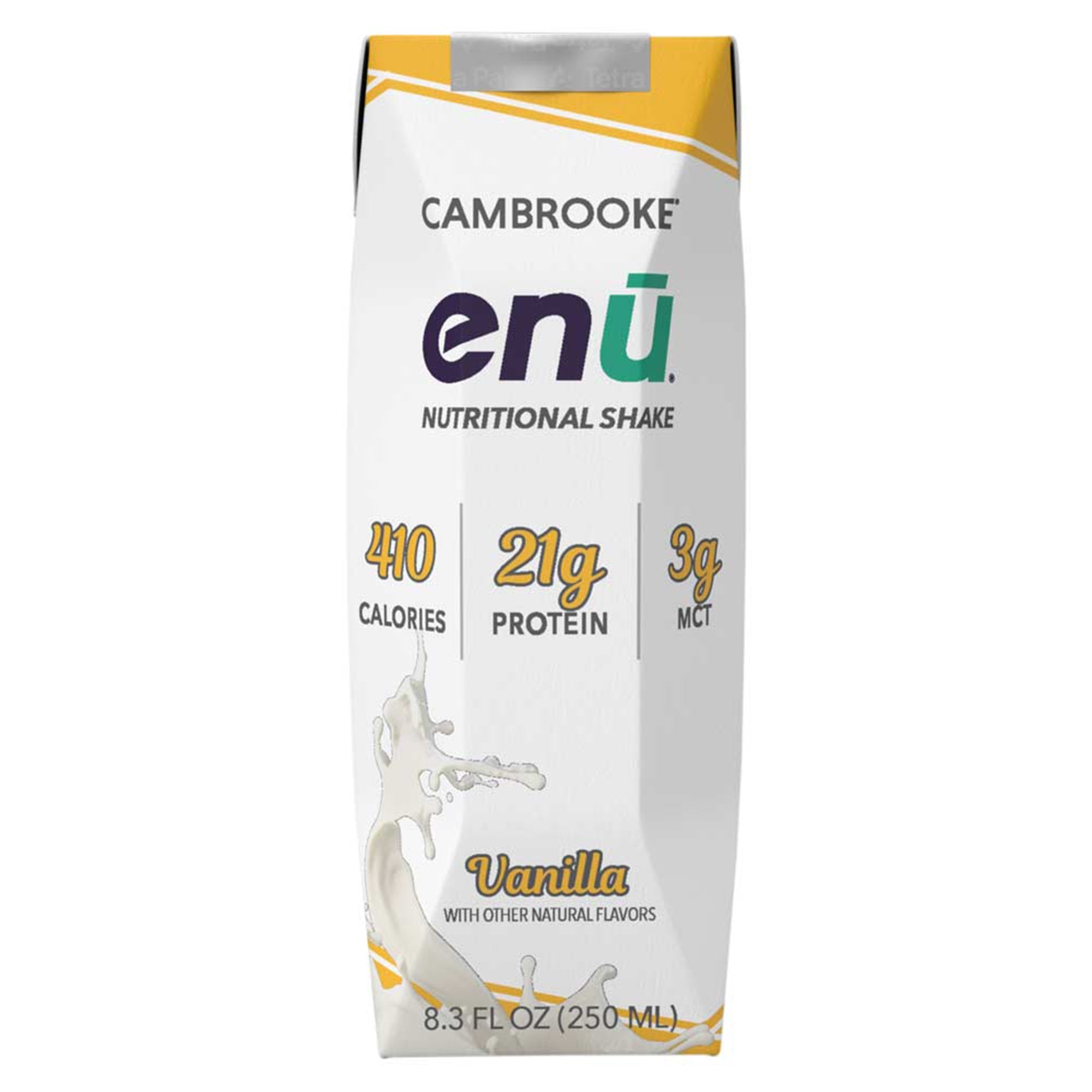 Oral Supplement enu® Nutritional Shake Creamy Vanilla Flavor Liquid 8.5 oz. Carton