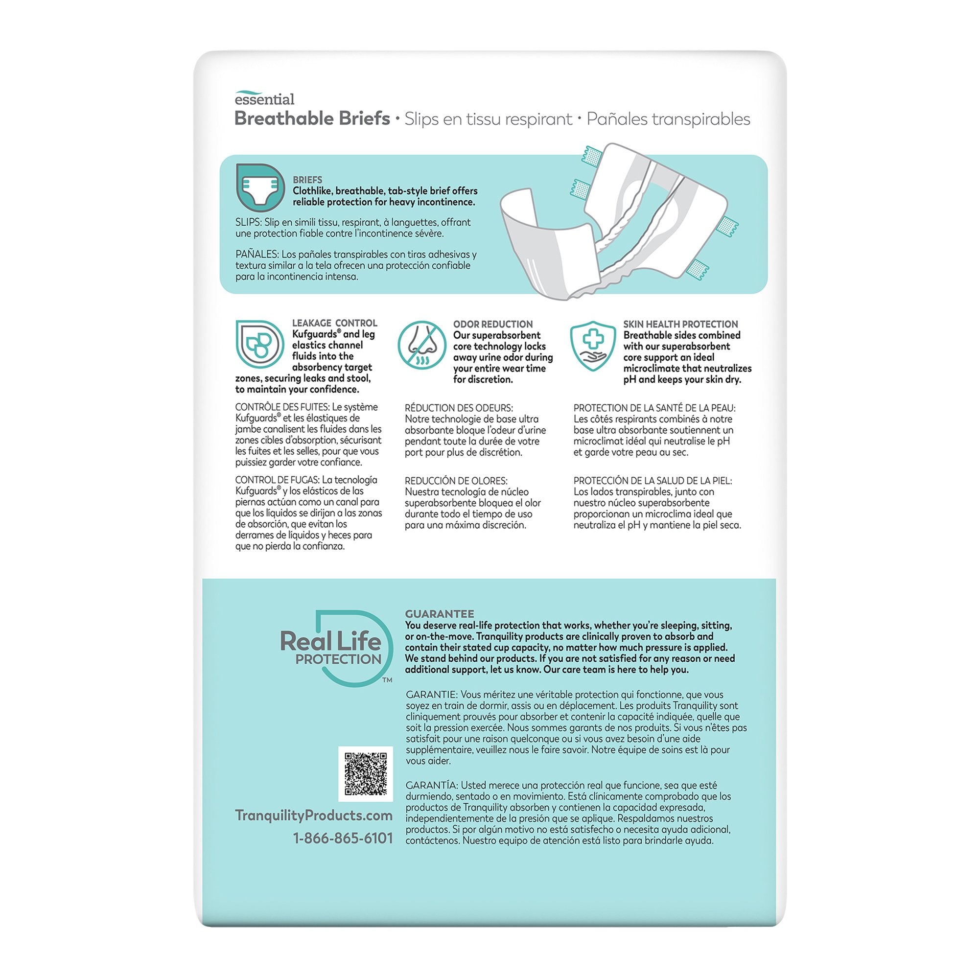 Incontinence Brief Tranquility® Essential Adult 2X-Large Unisex Disposable Heavy Absorbency - image 2