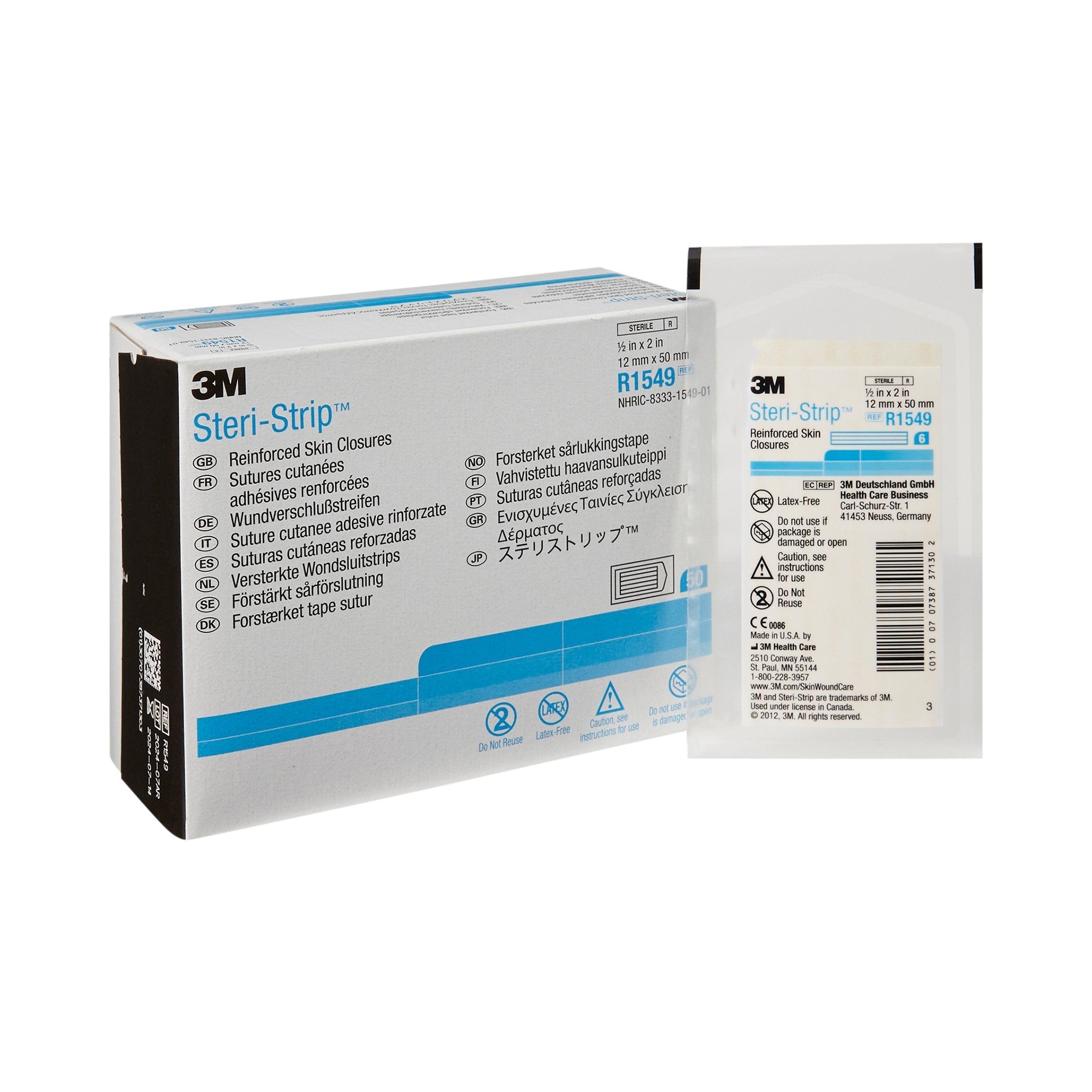 3M™ Steri-Strip™ Skin Closure Strip, 1/2 X 2 Inch (50 Units)