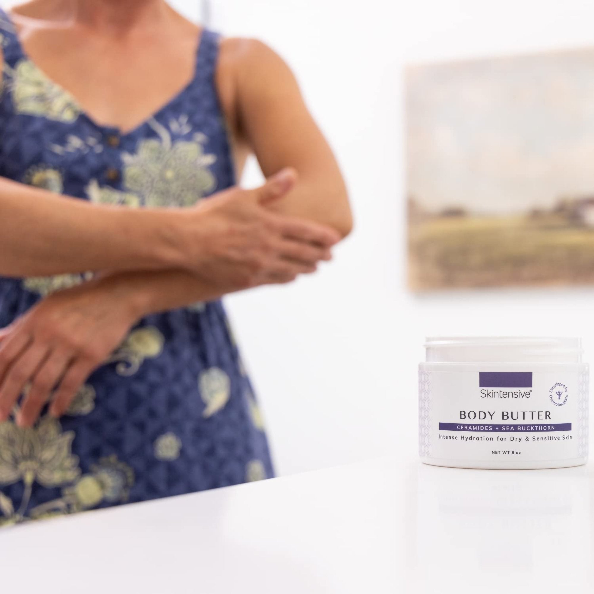 Hand and Body Moisturizer Skintensive® Body Butter 8 oz. Jar Unscented Cream - image 8