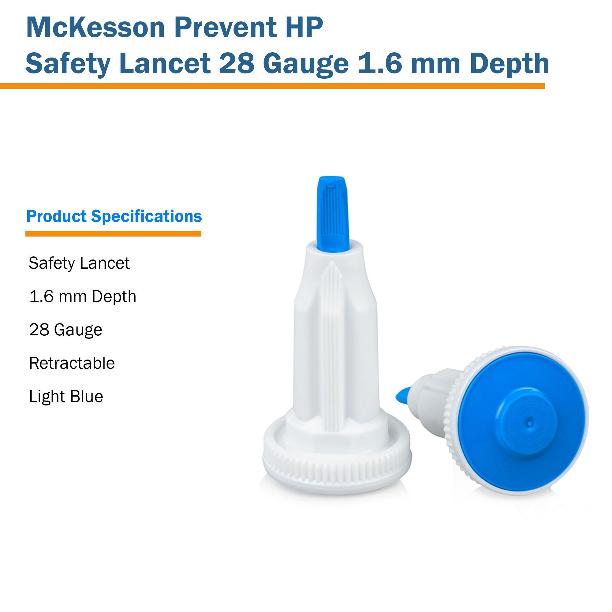 Safety Lancet McKesson Prevent® HP 28 Gauge Retractable Push Button Activation Finger - image 5