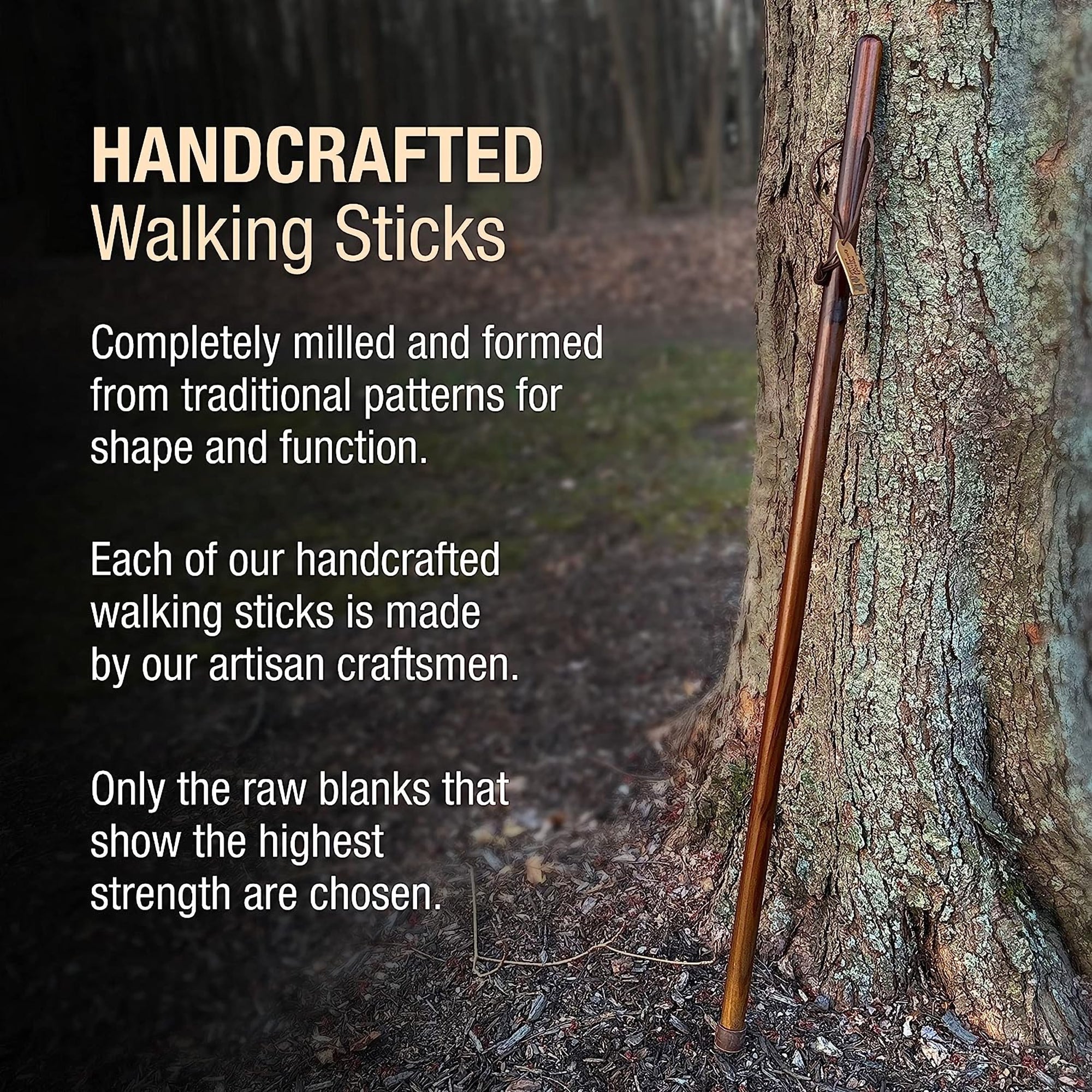 Brazos™ Traditional Straight Pine Handcrafted Walking Stick, 55-Inch, Brown (1 Unit)