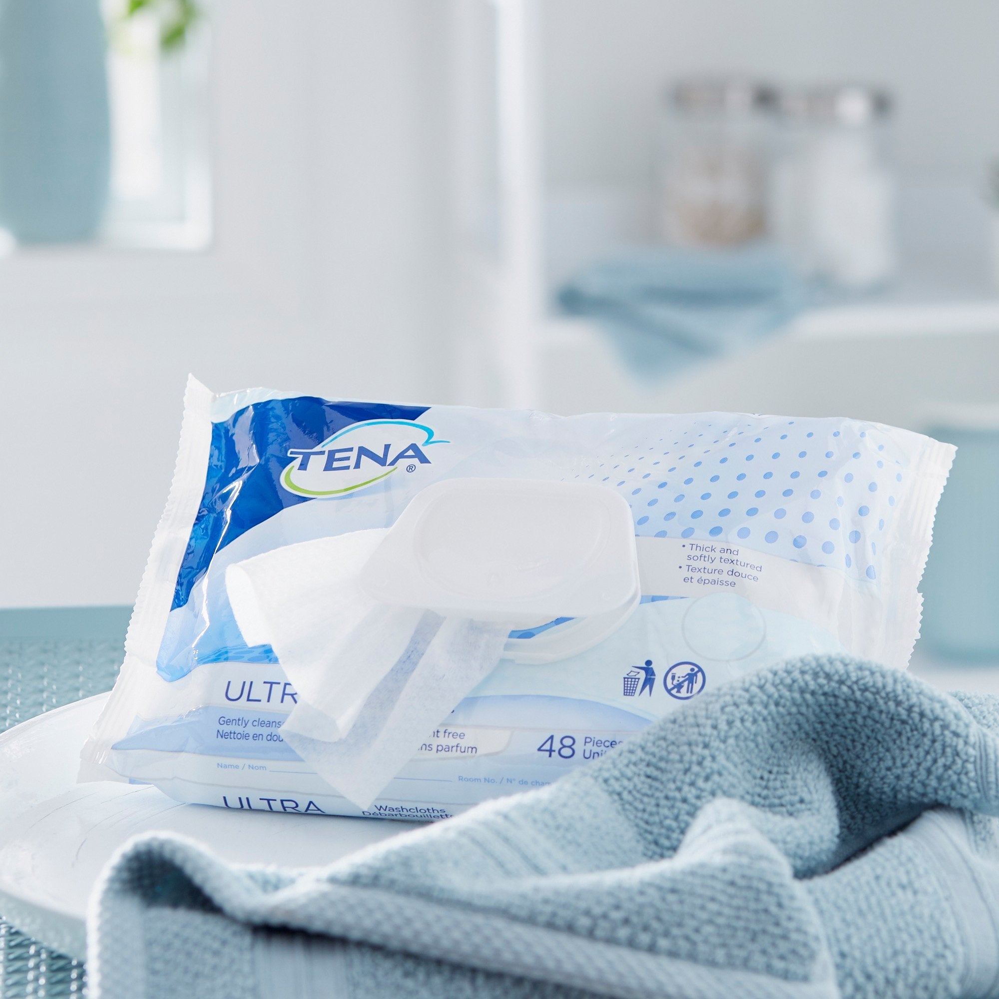 Tena Ultra Unscented Washcloths (48 Units)