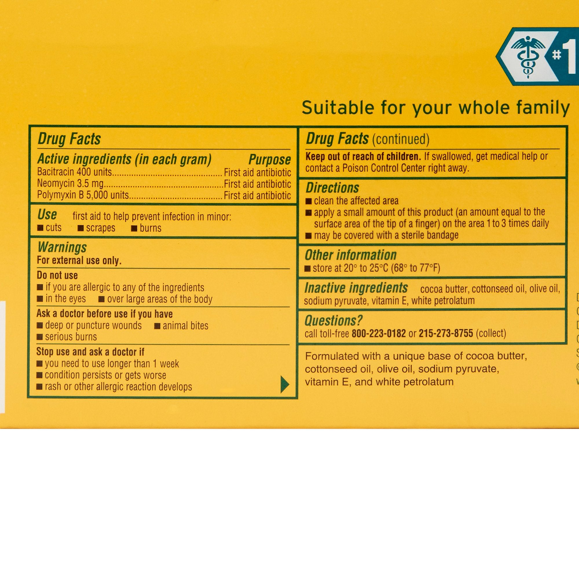 First Aid Antibiotic Bacitracin / Neomycin / Polymyxin B Neosporin® Ointment 0.9 Gram Individual Packet - image 2