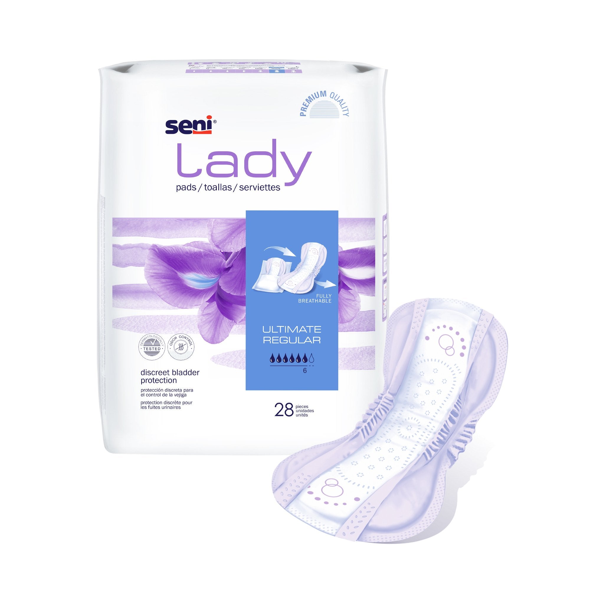 Bladder Control Pad Seni® Lady Ultimate 14.4 Inch Length Heavy Absorbency Super Absorbent Core One Size Fits Most - image 5