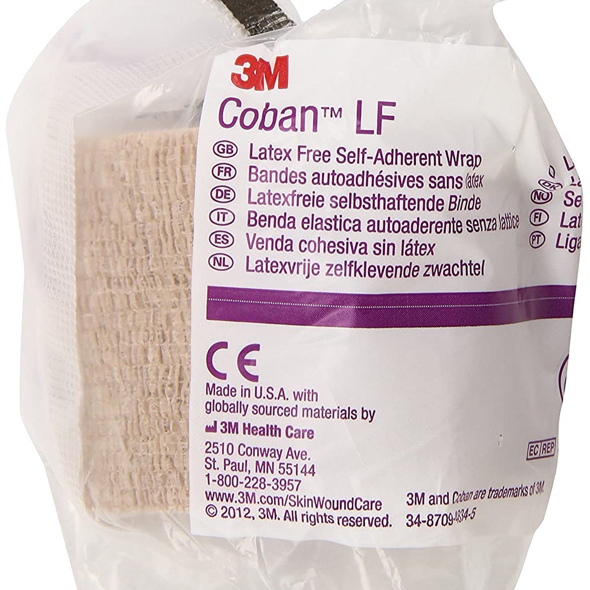 3M Coban LF Self-Adherent Bandage 2"x5yd Tan Cohesive Wrap (36 Pack)