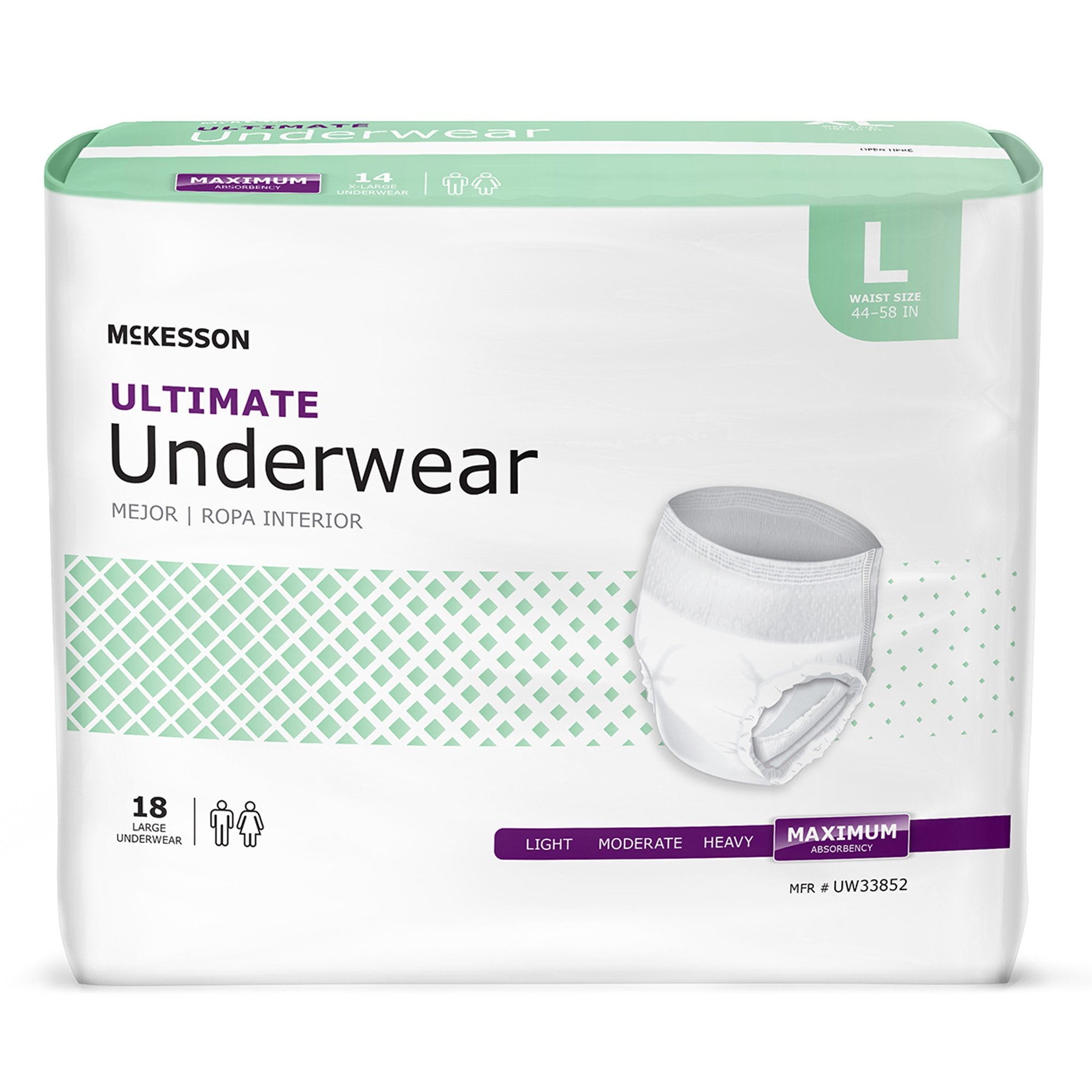 McKesson Ultimate Maximum Absorbent Underwear, Large (18 Units)