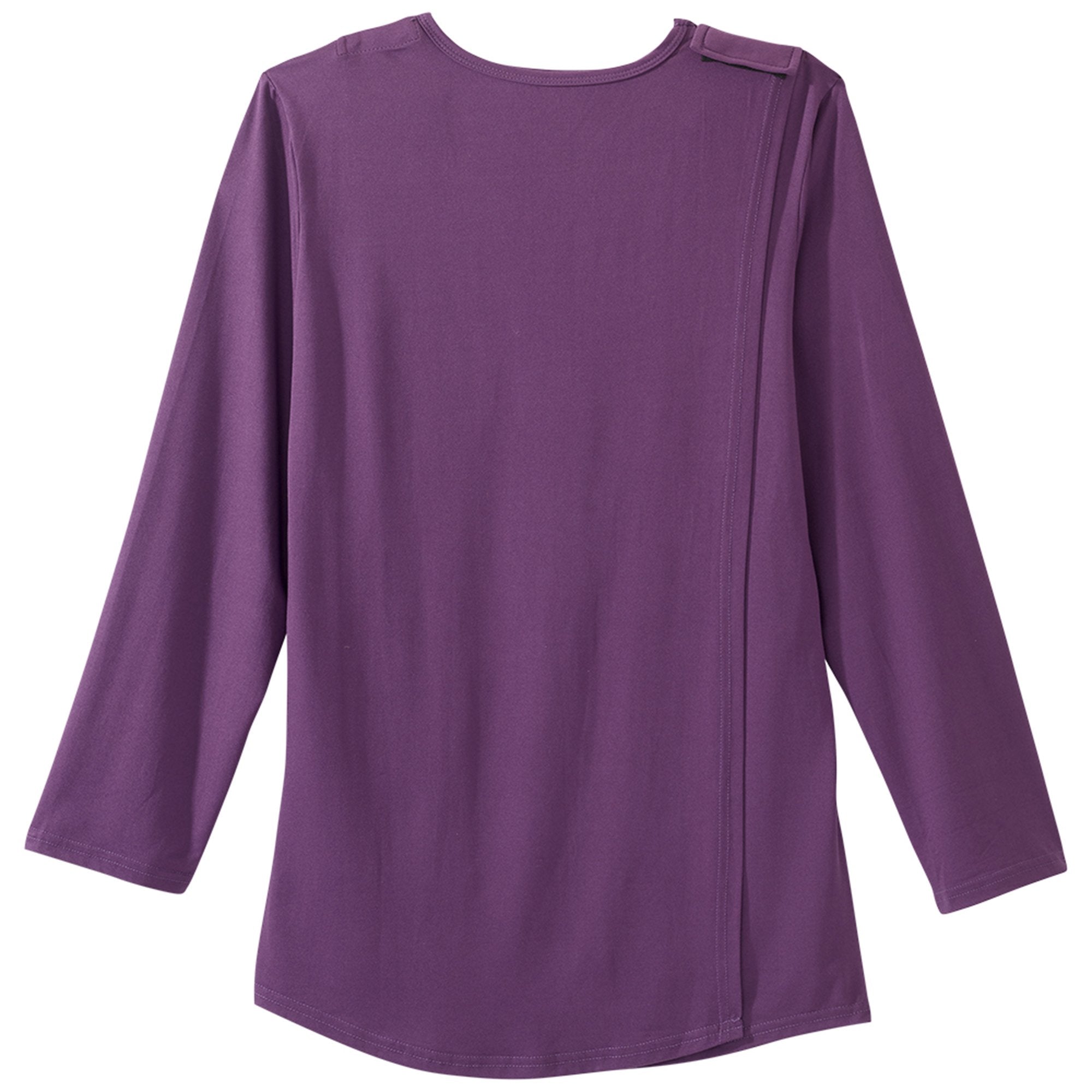 Silverts® Women's Open Back Embellished Long Sleeve Top, Eggplant, Large (1 Unit)