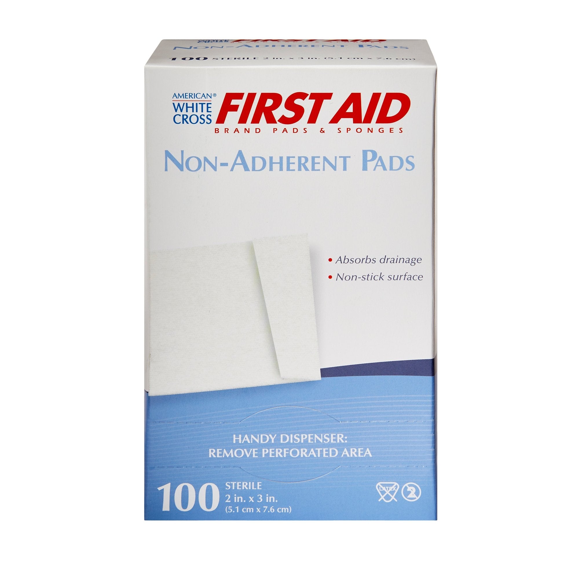 American® White Cross Non-Adherent Dressing, 2 x 3 Inch (100 Units)