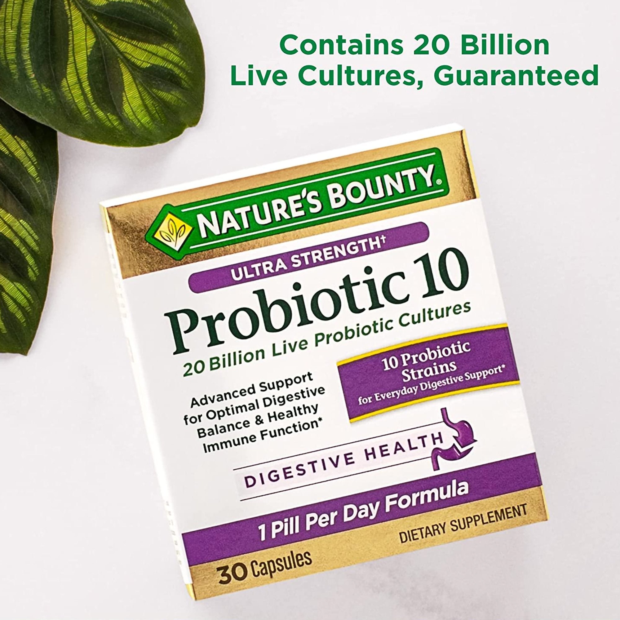 Probiotic Dietary Supplement Nature's Bounty® Ultra Strength Probiotic 10 30 per Bottle Capsule (1 Unit)