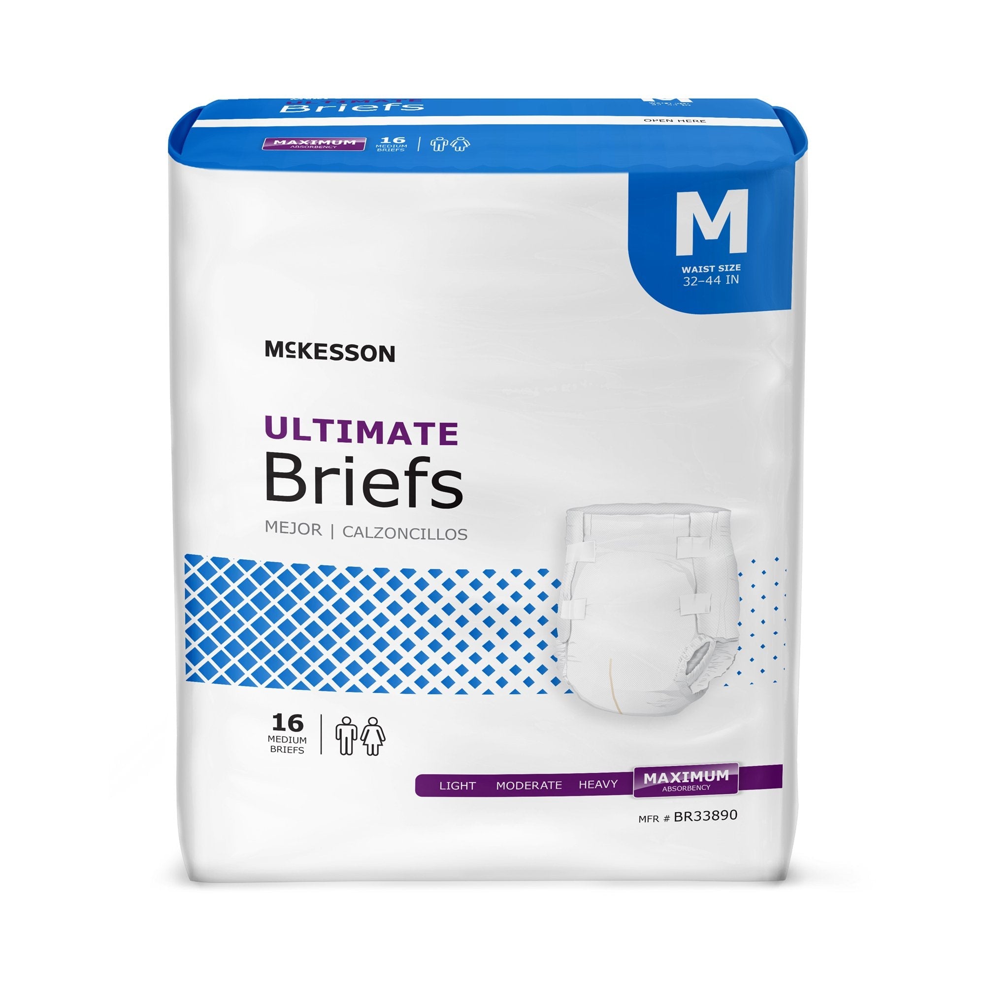 McKesson Ultimate Maximum Absorbency Incontinence Brief, Medium (16 Units)