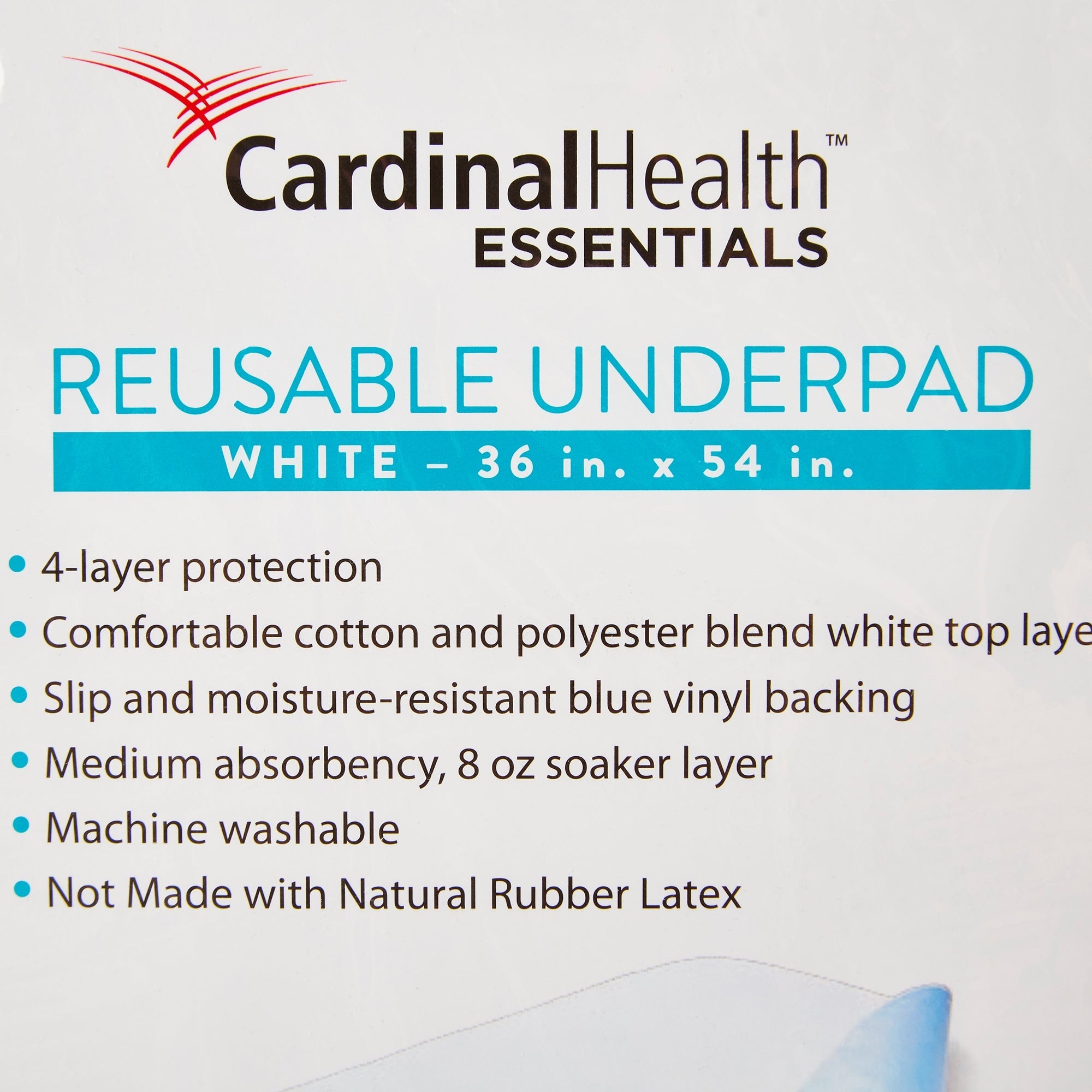 ReliaMed Reusable Polyester Underpad 36x54" - Moderate Absorbency (10-Pack)