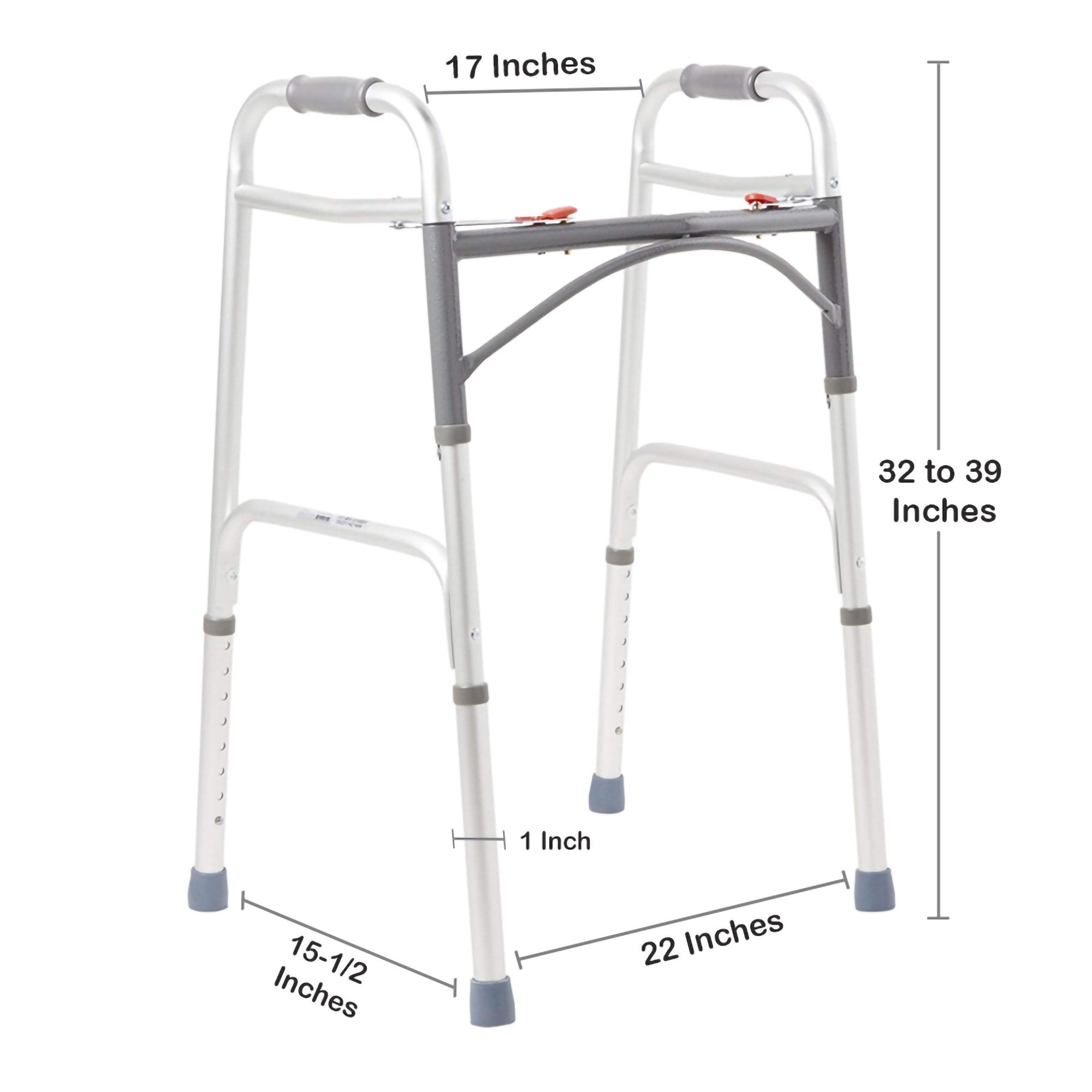 McKesson Aluminum Folding Walker, 32 – 39 Inch Height (1 Unit)
