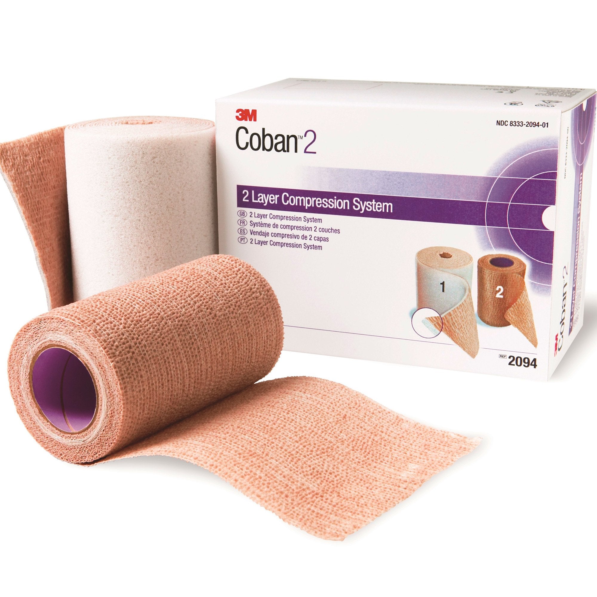 3M™ Coban™ 2 Self-adherent / Pull On Closure Two-Layer Compression Bandage System (1 Unit)