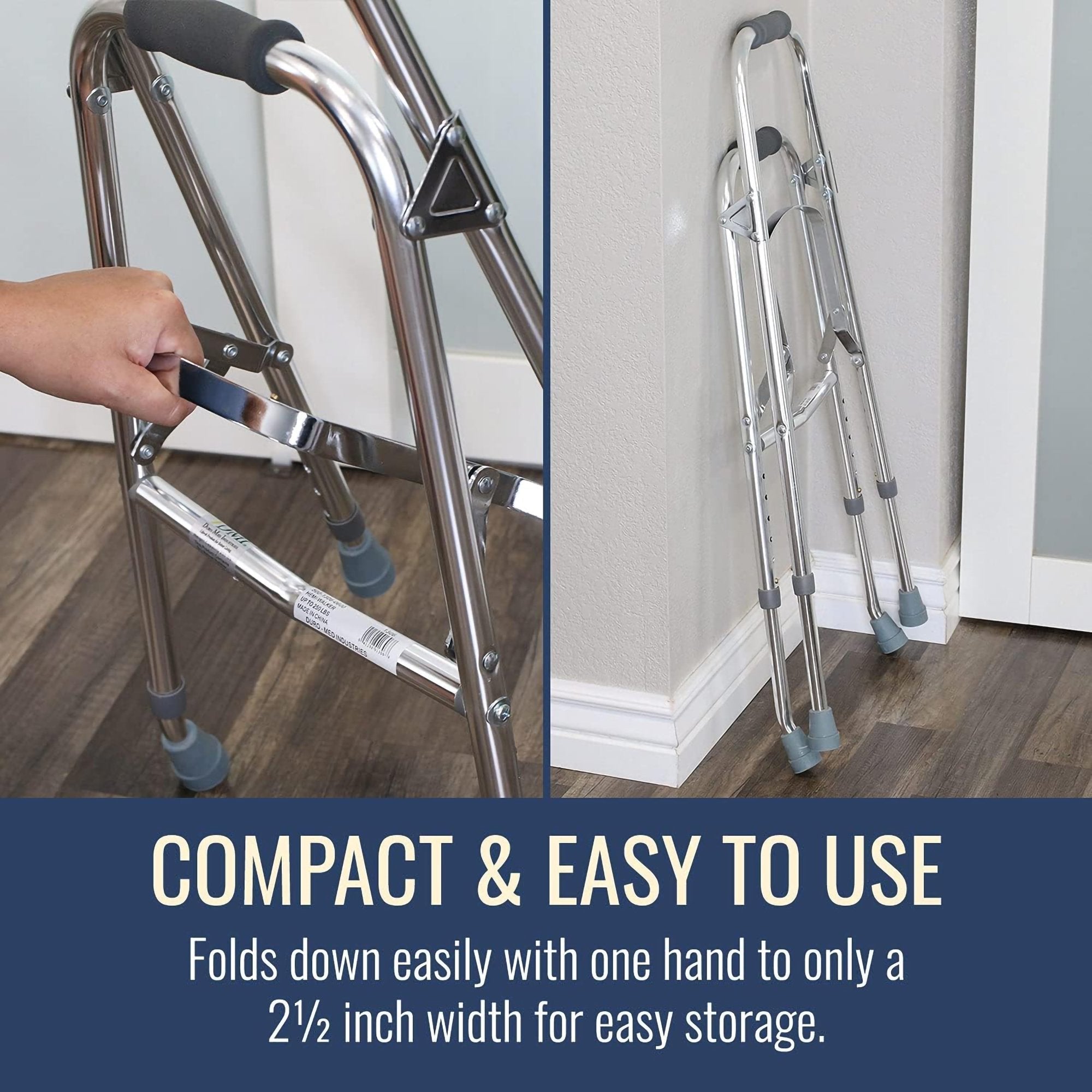 DMI® Folding Walker, Silver (1 Unit)