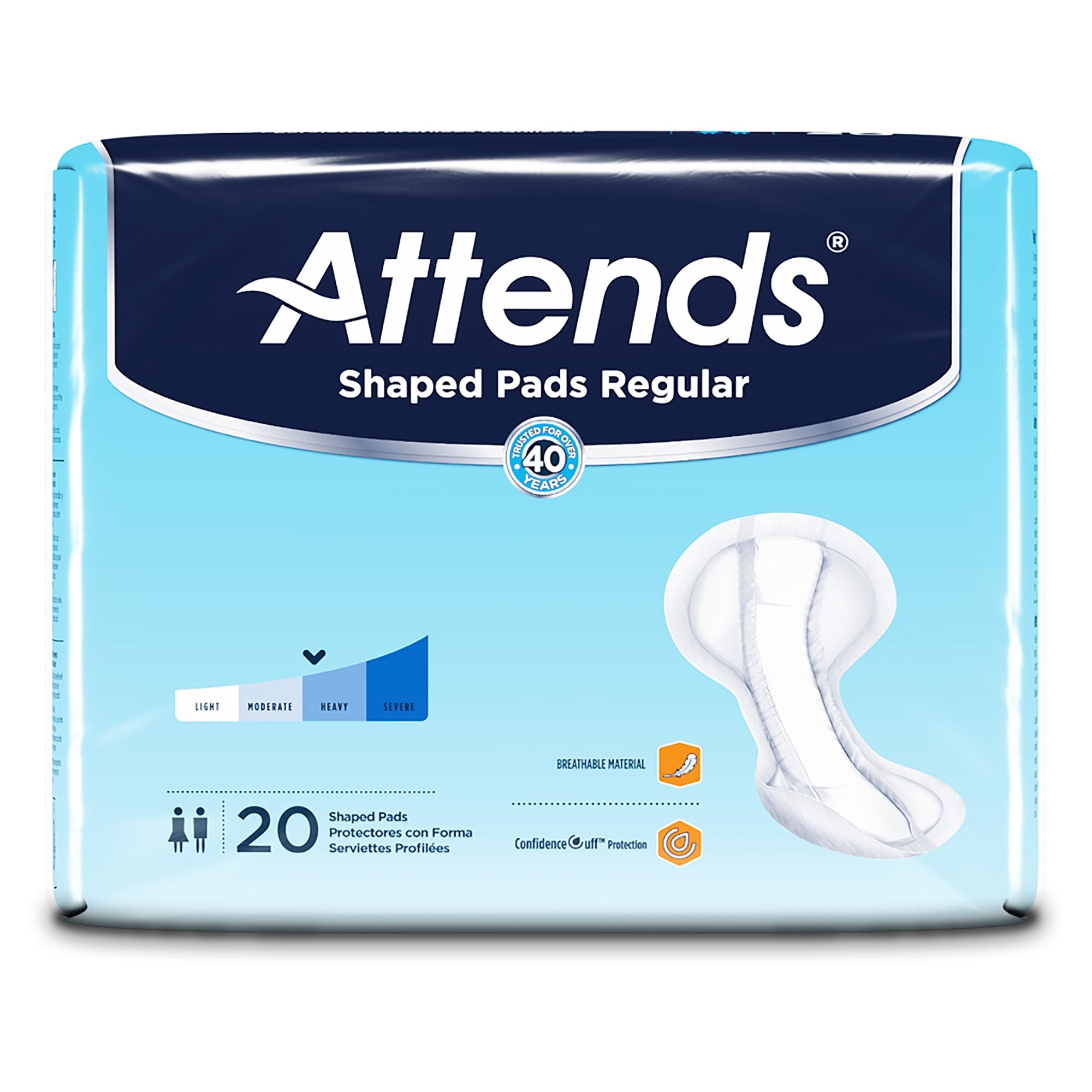 Attends® Shaped Bladder Control Pads, Regular (20 Units)