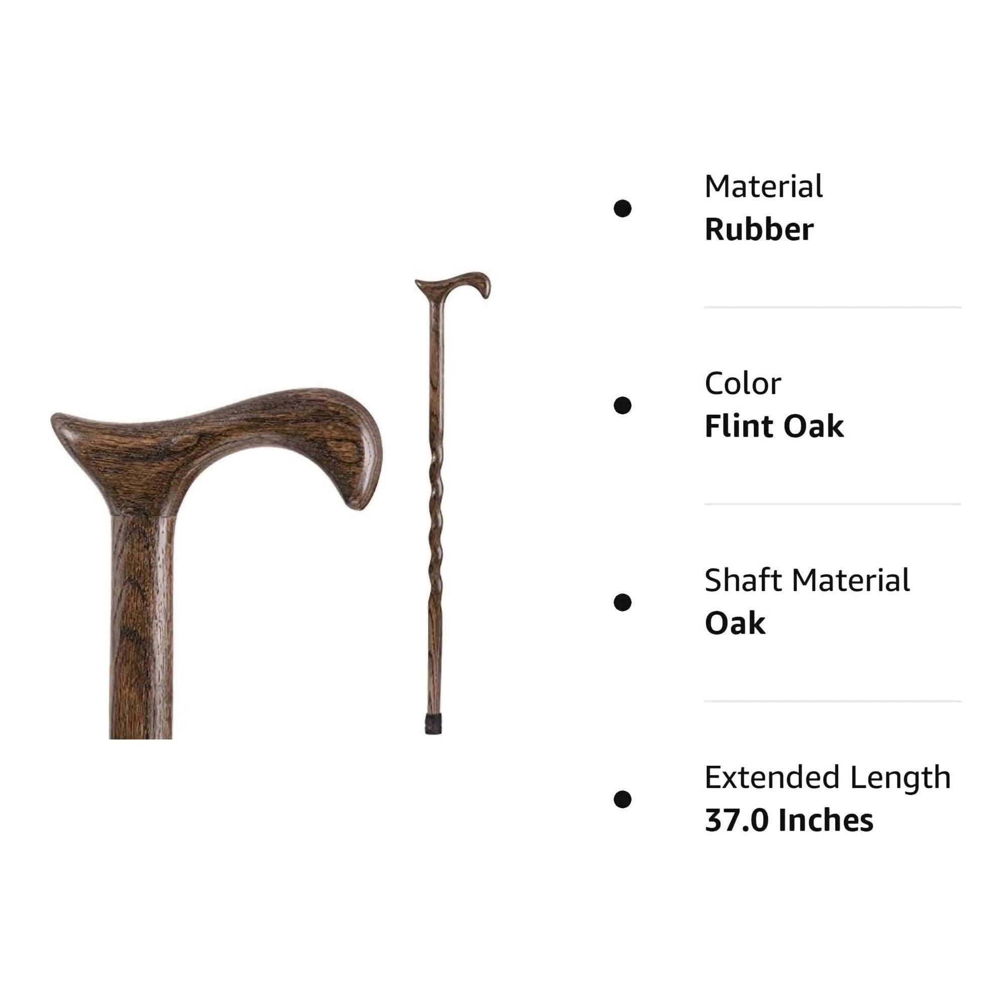 Brazos™ Twisted Oak Derby Cane, 37 Inch Height, Flint Color (1 Unit)