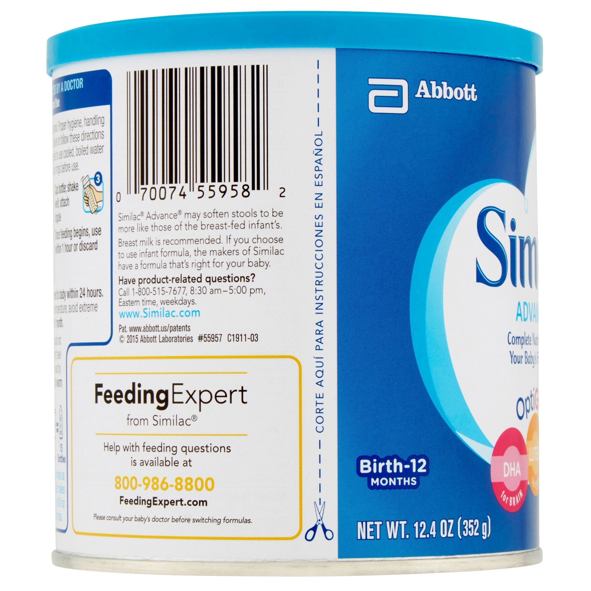 Similac® Advance® 20 Infant Formula, Powder, 12.4-oz Can (1 Unit)