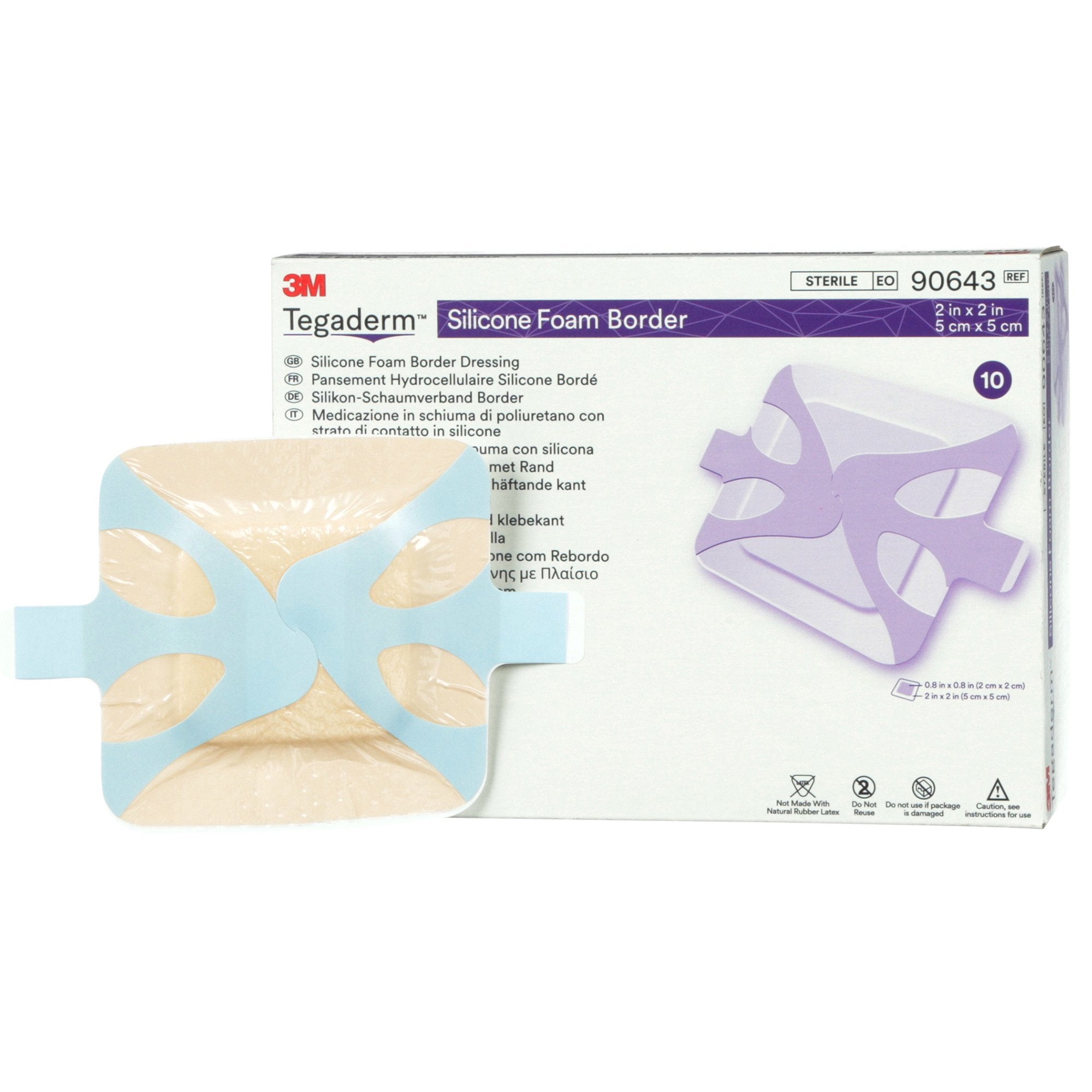 3M™ Tegaderm™ Silicone Foam Dressing, 2 x 2 Inch (10 Units)