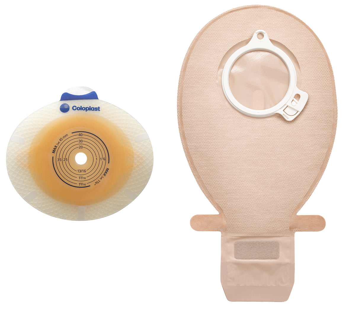 SenSura® Click Two-Piece Closed End Opaque Filtered Ostomy Pouch, 7 Inch Length, 50 mm Flange (30 Units)