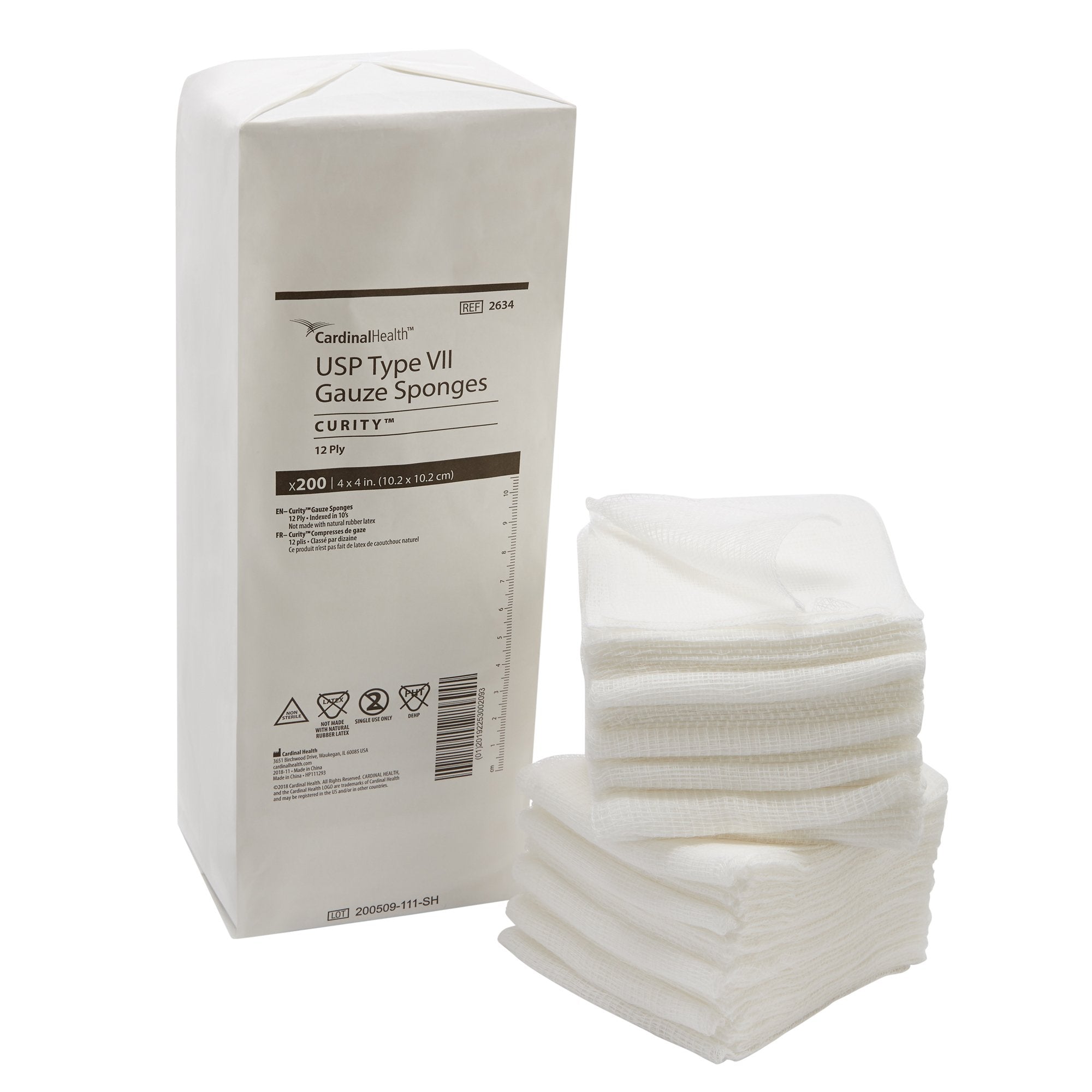 Curity™ USP Type VII Gauze Sponge, 4 x 4 Inch (200 Units)