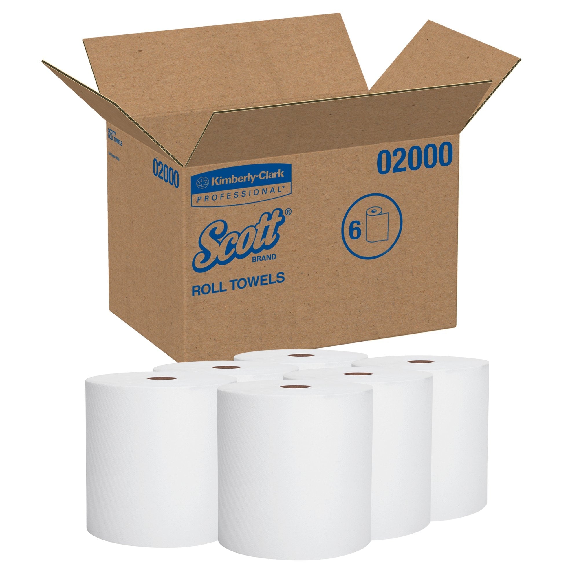 Scott Paper Towels, Hardwound, Continuous Roll, 8" x 950' (6 Units)