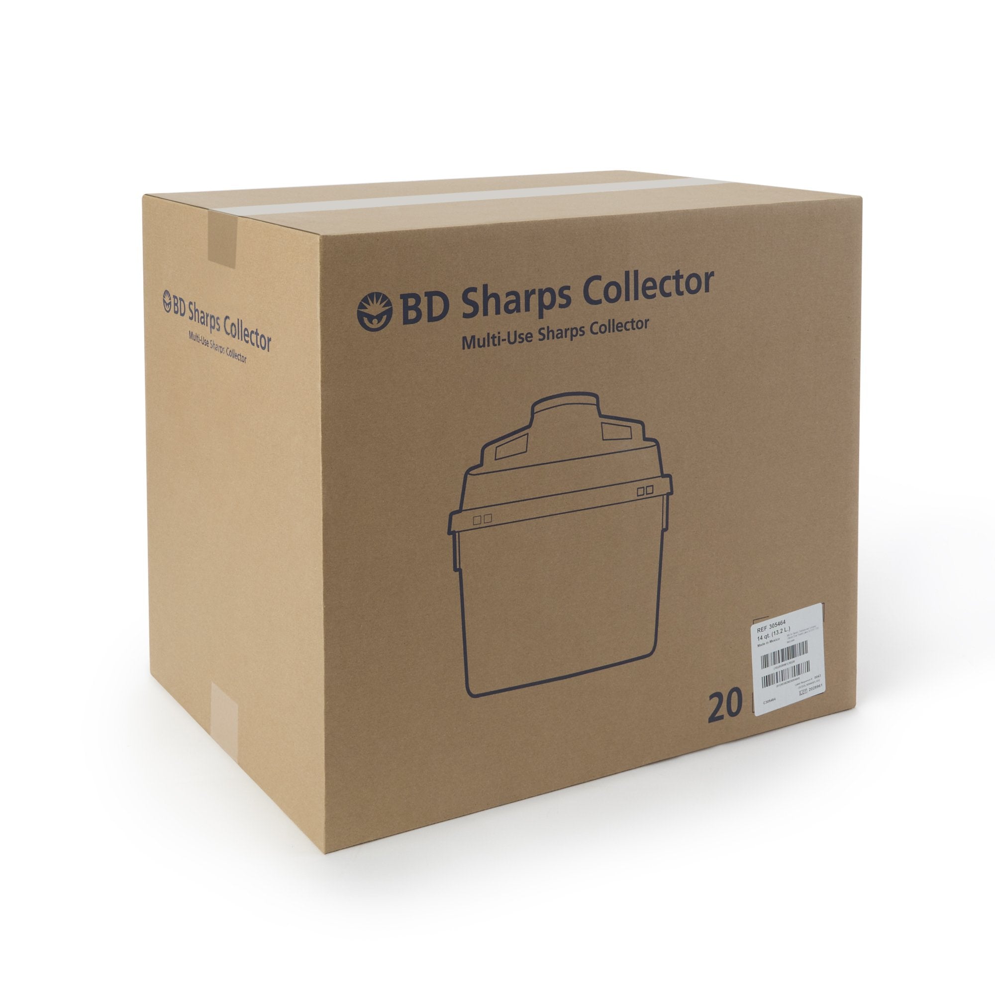 BD Multi-purpose Sharps Container, 11-1/2 x 12-4/5 x 8-4/5 Inch, 3.5 Gallon (1 Unit)