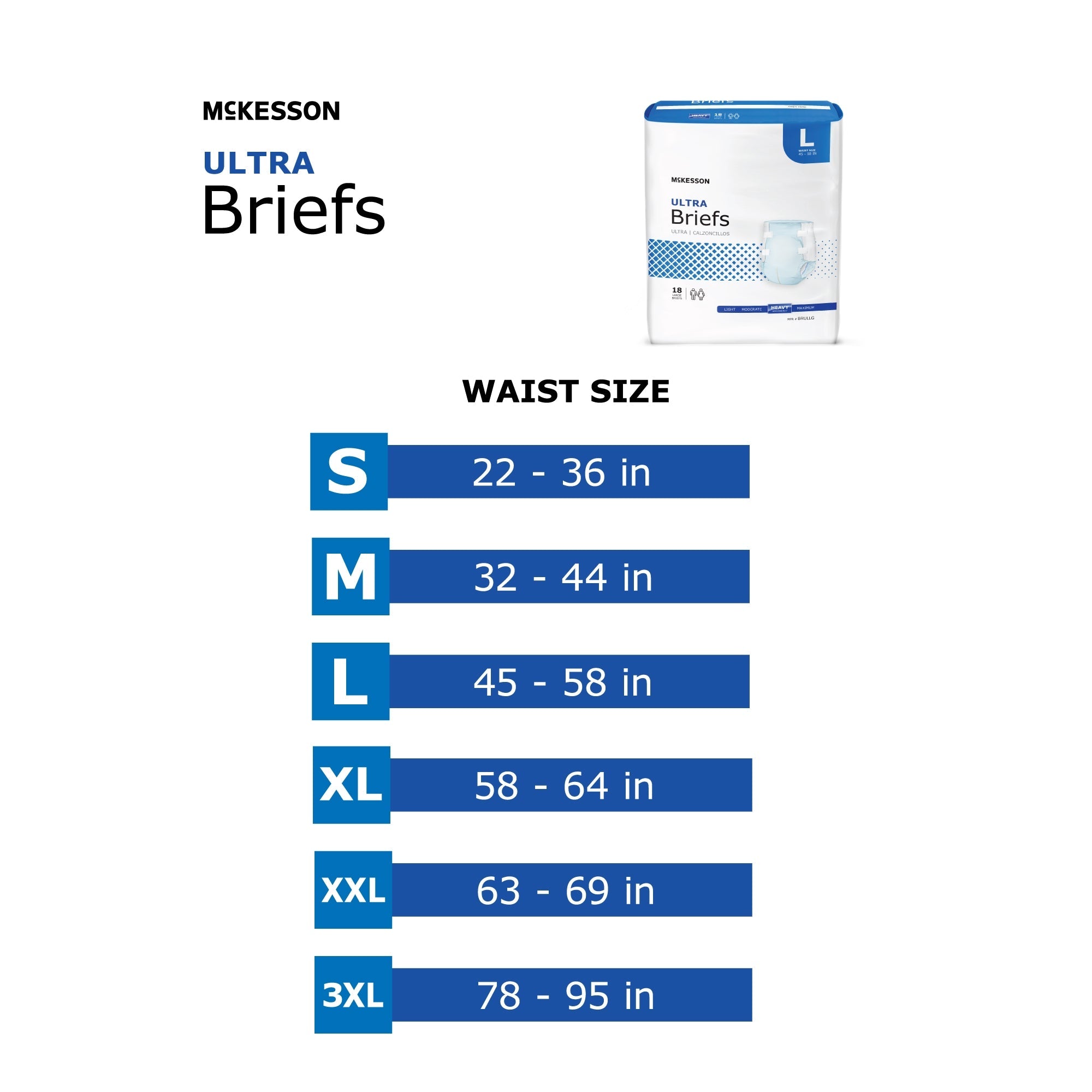 McKesson Ultra 2XL Incontinence Briefs, Heavy Absorbency - Unisex (1 Unit)