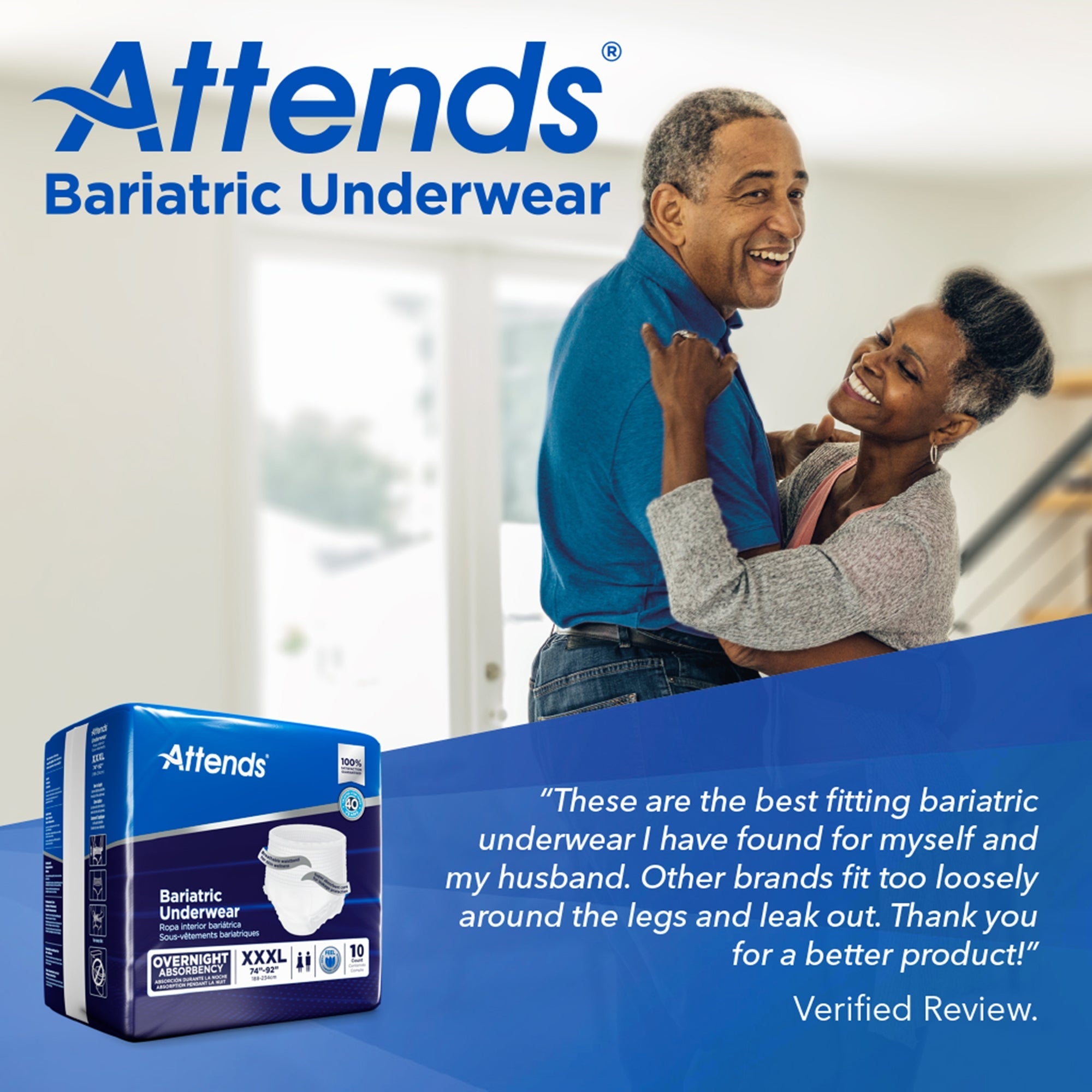 Attends® 3X-Large Absorbent Underwear - Heavy Absorbency, 10-Pack