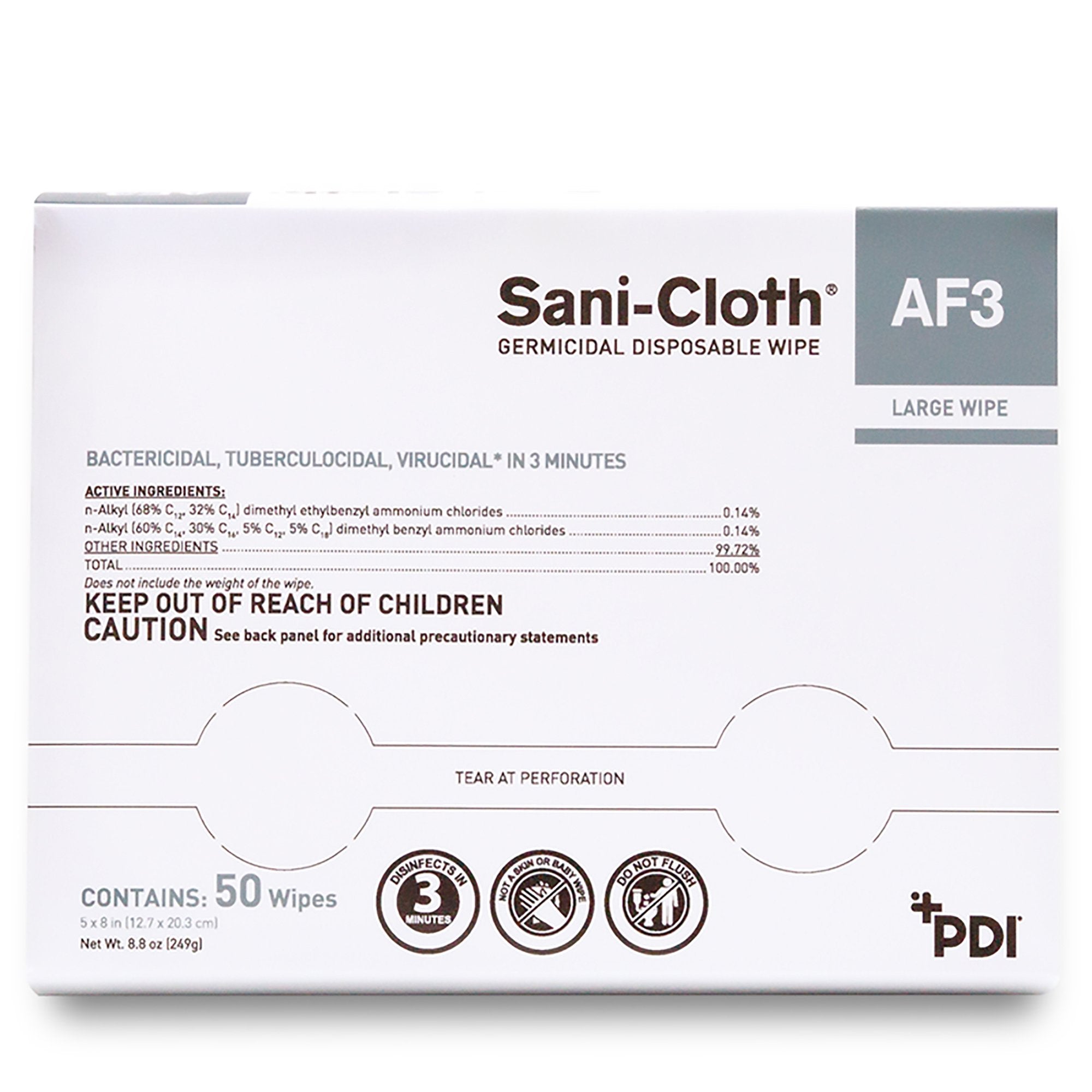 Sani-Cloth® AF3 Surface Disinfectant Cleaner Wipe, Large Individual Packet (500 Units)